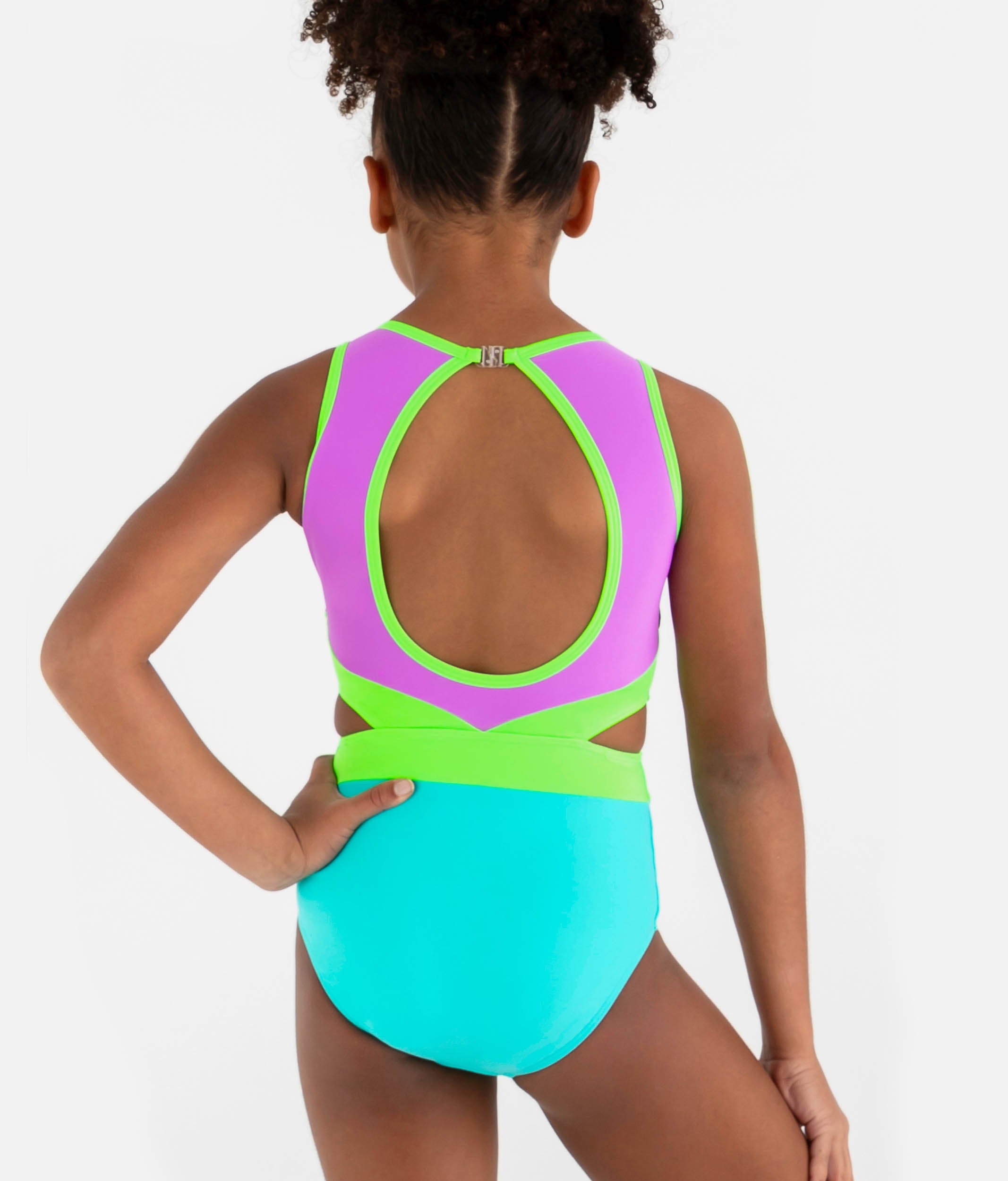 Bold Colours, Girls Gymnastics Leotard - NEON DAPHNE