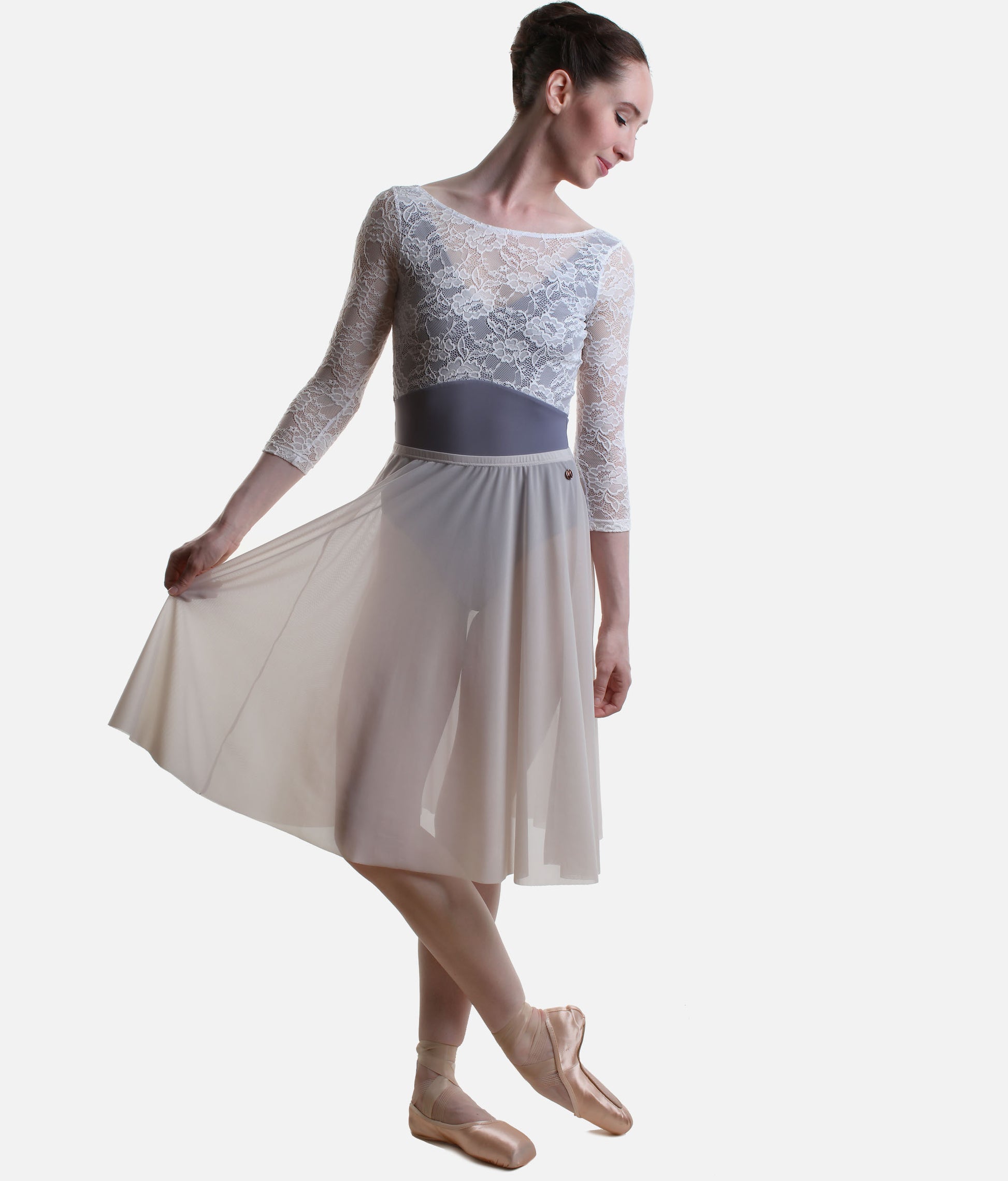 Long Mesh Ballet Skirt, Pull-On Ballet Rehearsal Skirt - ARIANA