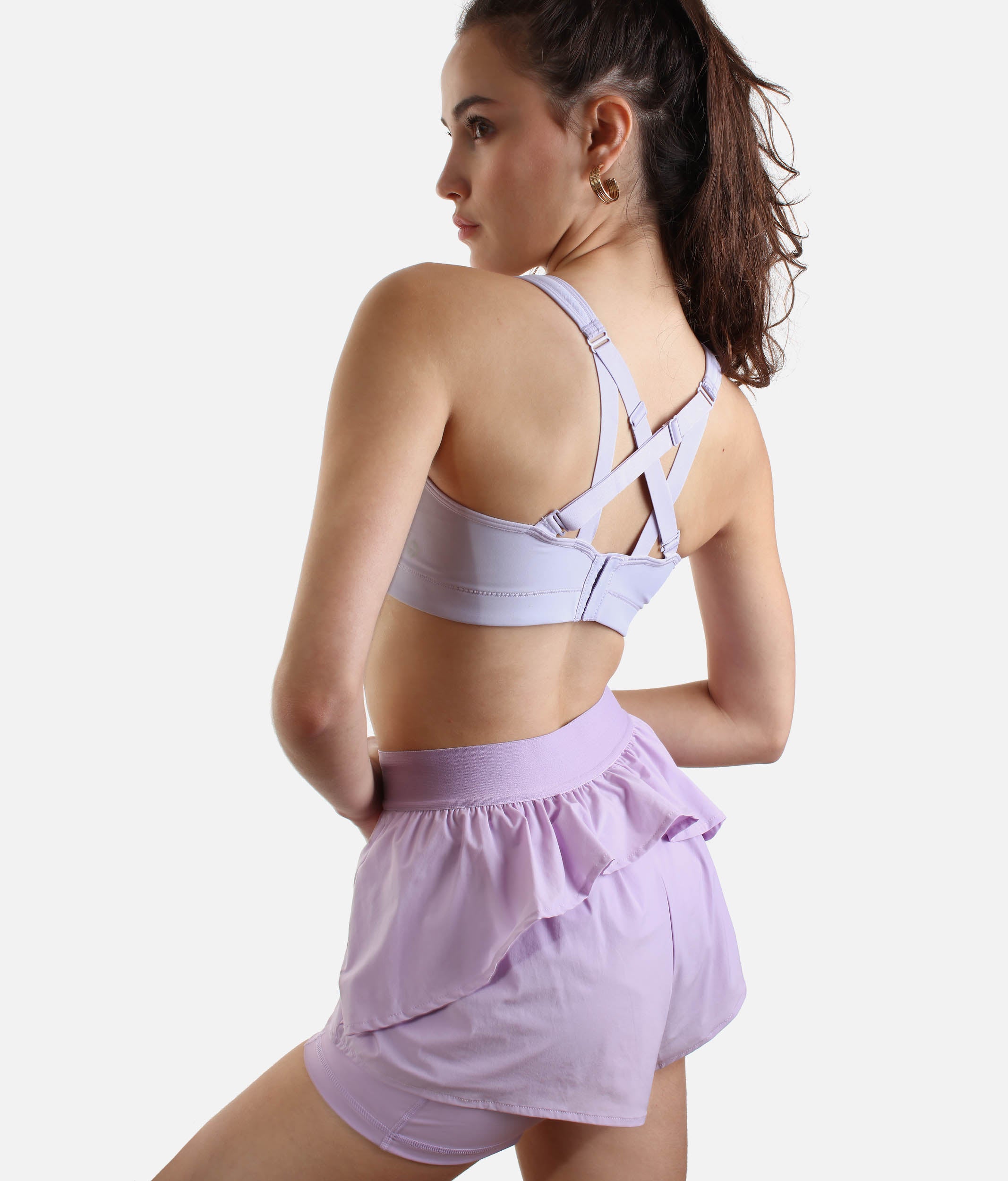 ON THE RUN Ruffle Shorts - Lilac Magic