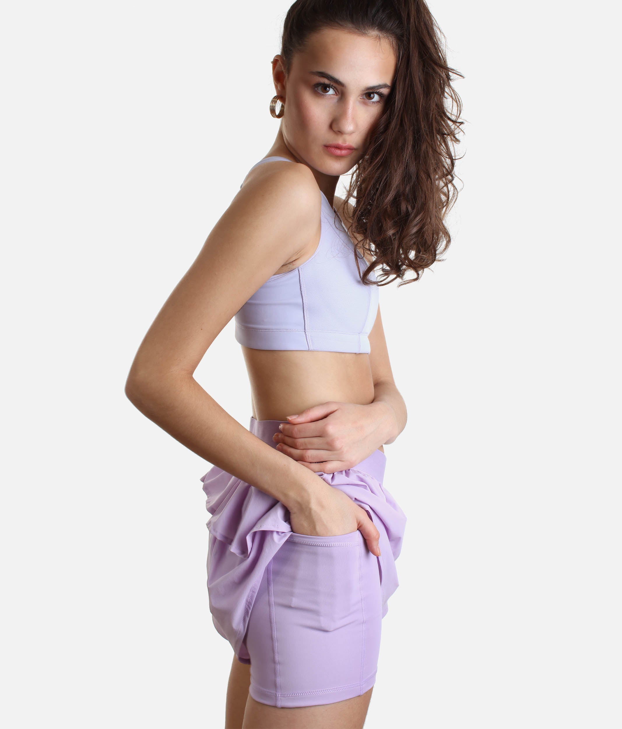 ON THE RUN Ruffle Shorts - Lilac Magic