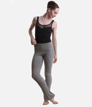 Elena Cable Knit Flared Warm-Up Pants, Grey Marle - P80010