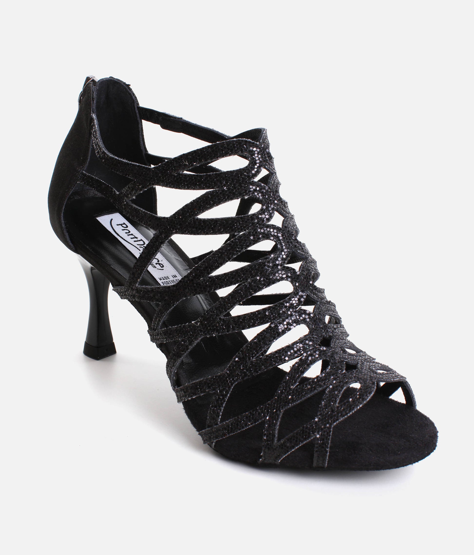 Premium Latin Dance Shoes, Lightweight with Open Toe, 60mm Flare Heel - PD803