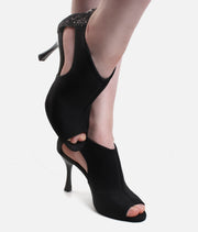 Glitter Heel Ballroom Latin Shoes, Flexible Neoprene Upper & 70mm Heel - PD810