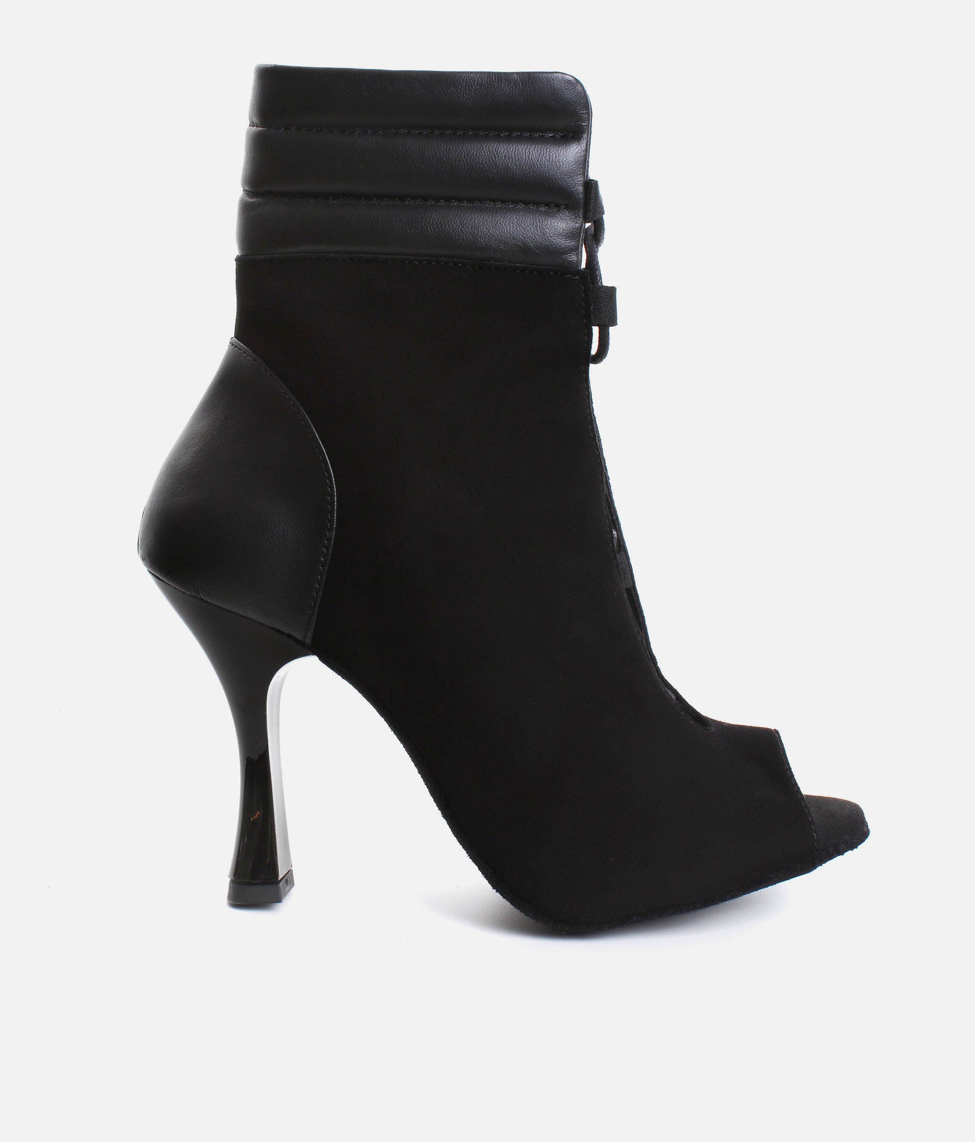 Elegant Peep-Toe Dance Heels with Adjustable Laces, 80mm Flare Heel - TATIANA