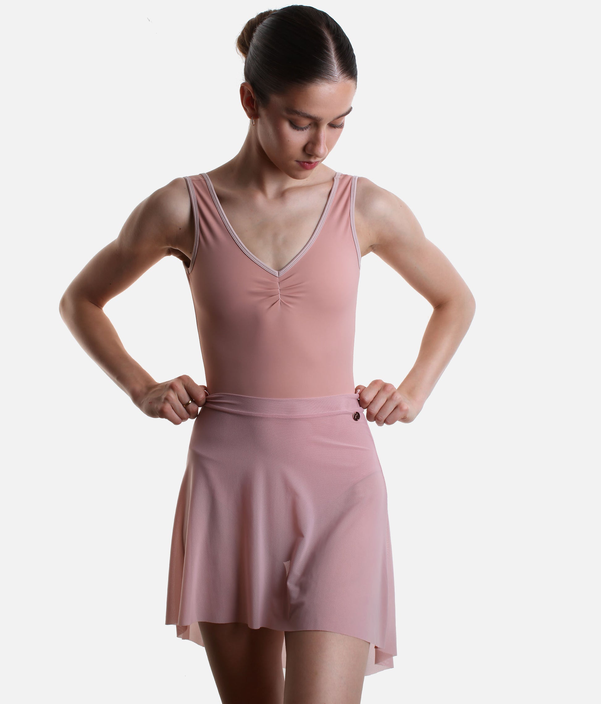 High-Low Mesh Ballet Skirt, Lightweight Pull-On Dance Skirt - NUBE
