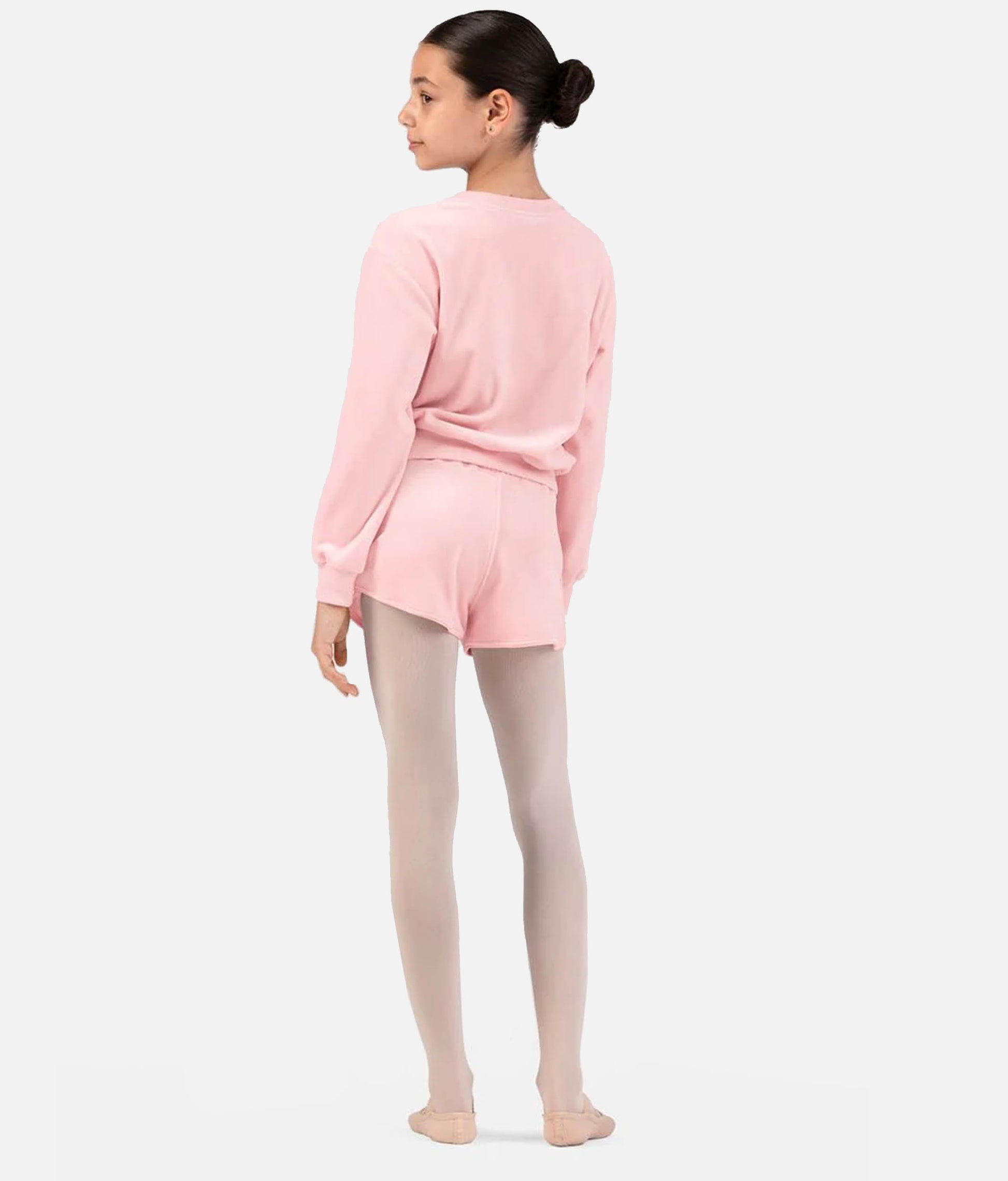 Girls Velvet Crew Neck Jumper, Soft Ballet Warm-Up Top - CZ30016