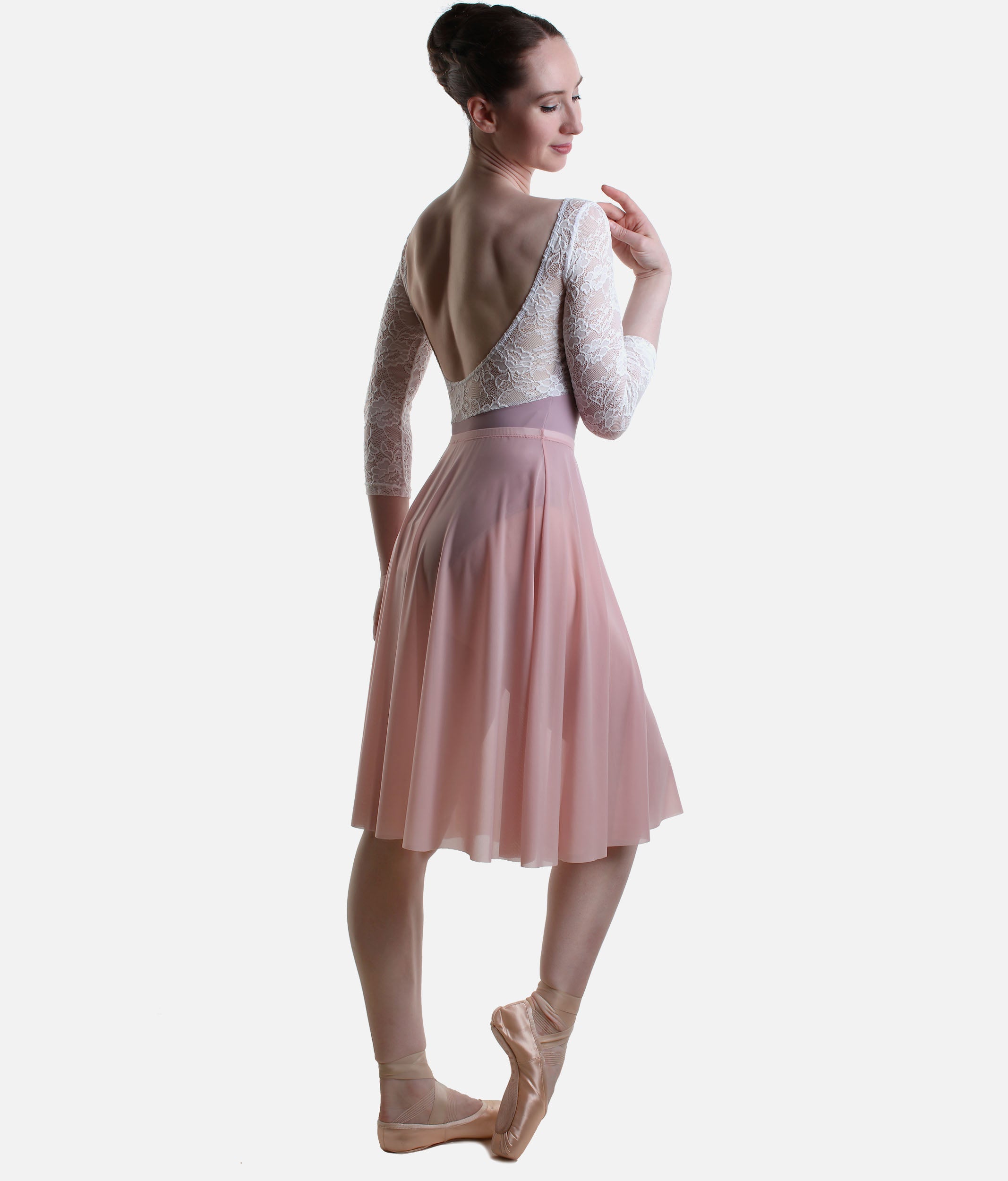 Long Mesh Ballet Skirt, Pull-On Ballet Rehearsal Skirt - ARIANA