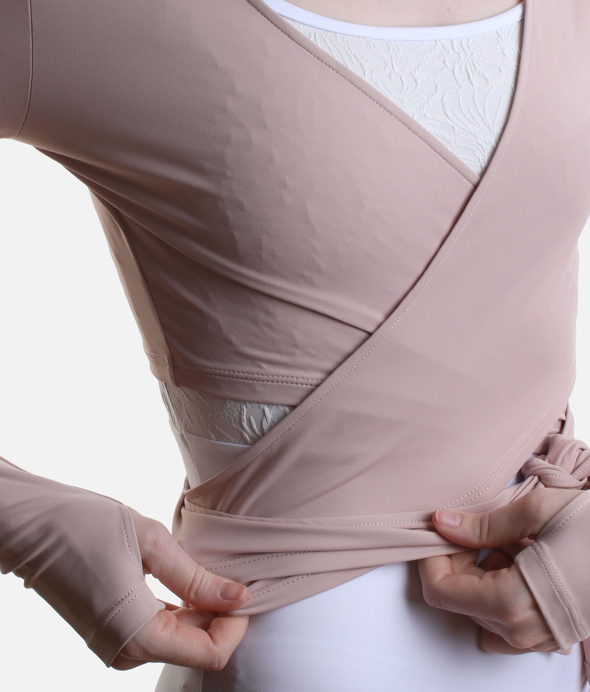 Ballet WRAP TOP for Dancers, Soft Long Sleeve Warm Up Layer