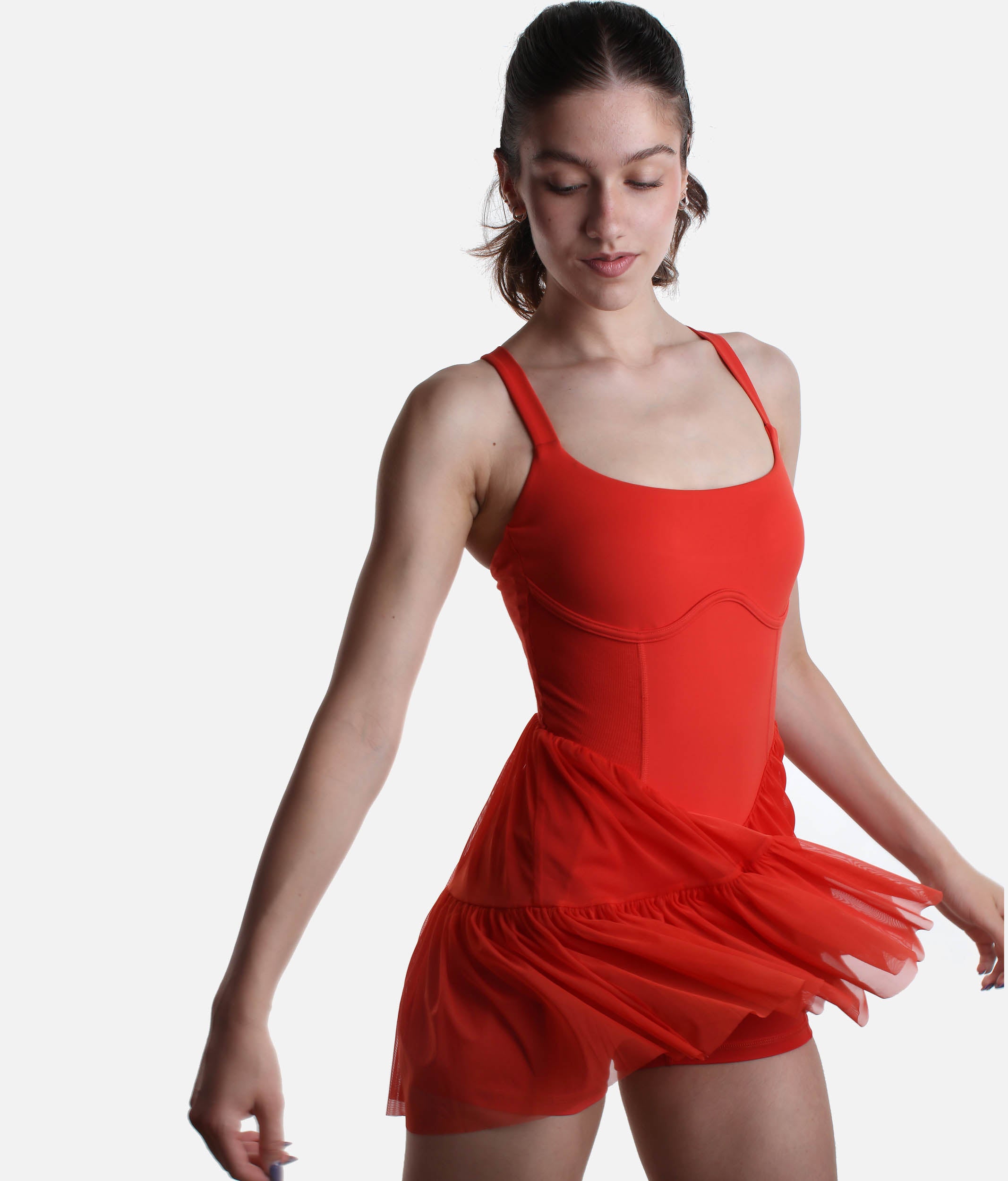 Corset PIROUETTE DRESS - Activewear Dress with Built-In Shorts & Pockets