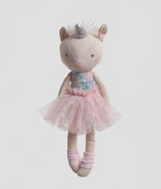 Soft Rag Doll with Tulle Tutu, BLUE Floral Dress & Legwarmers - BABY UNICORN