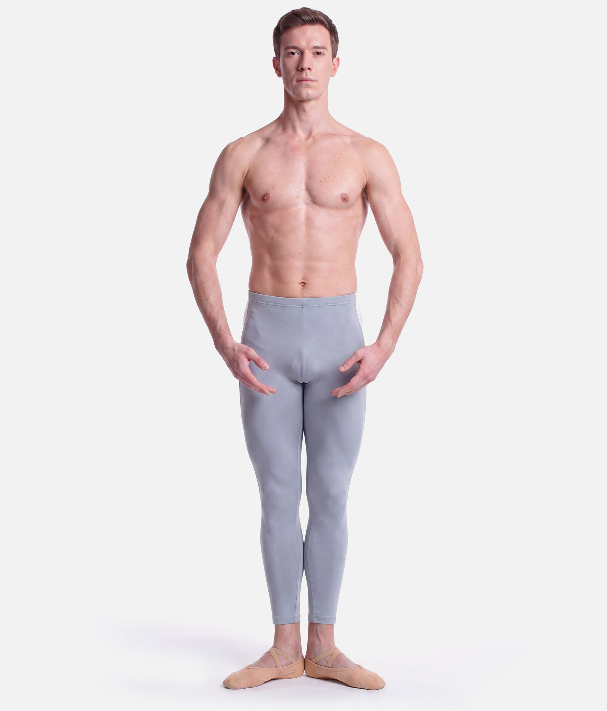 Men's Ballet Tights with Side Stripe, Professional Dance Leggings - RDE2486