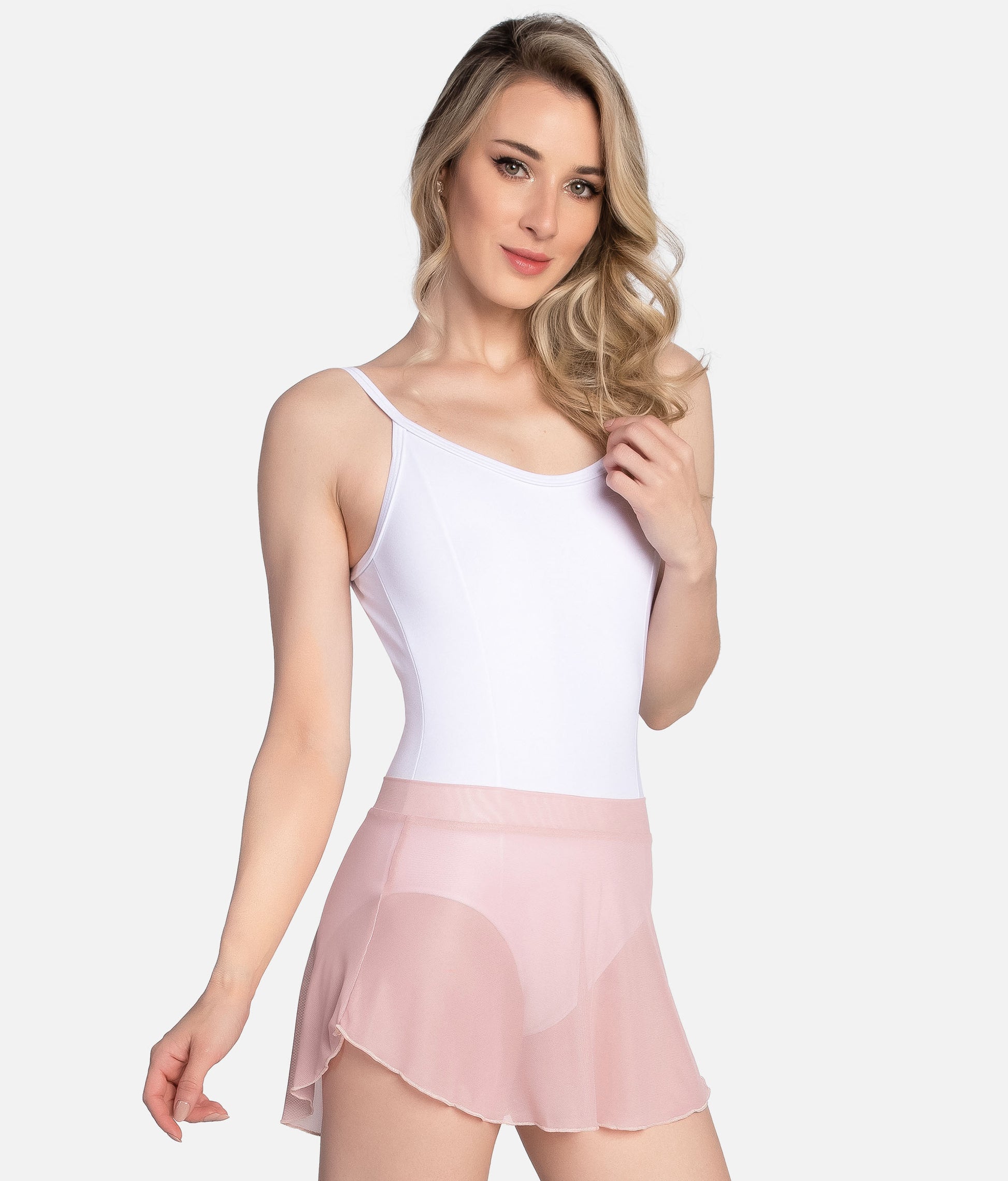 Versatile Pull-On Ballet Skirt, Above-the-Knee Mesh Design - RDE2498