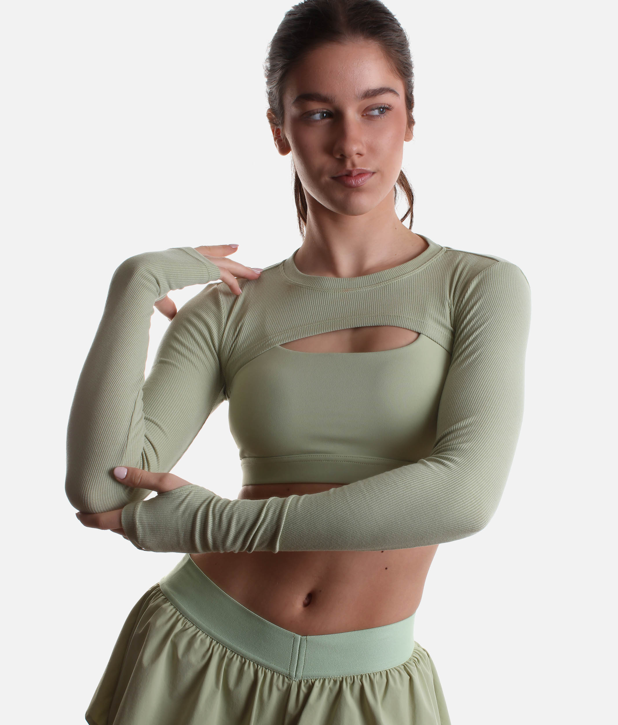 Relevé Ribbed Shrug - Fresh Pistachio Shade, Ultimate Fit