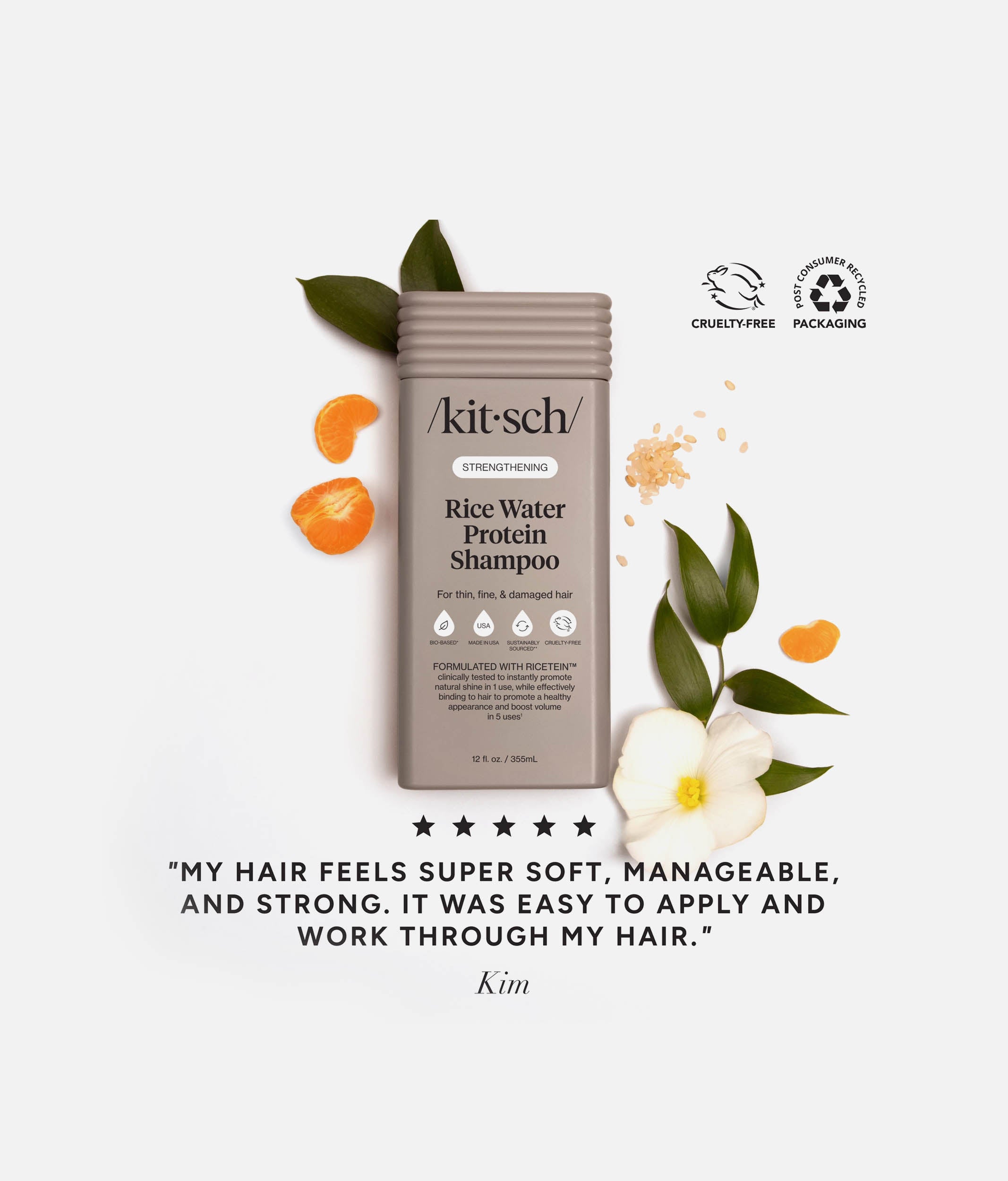 Strengthening Rice Water Shampoo, Shine & Volume for Fine, Damaged Hair