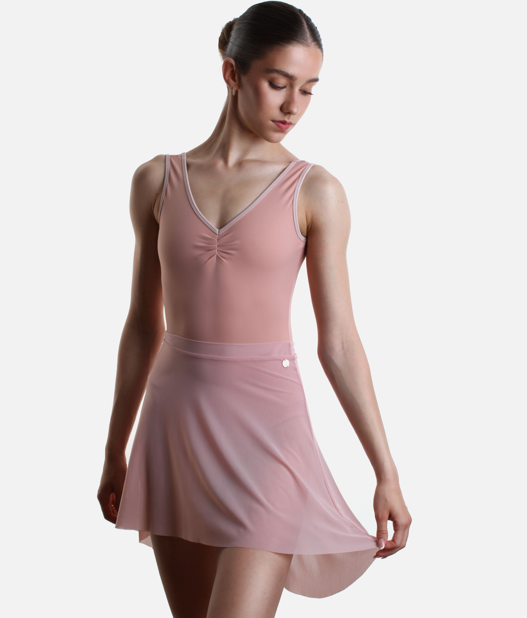 High-Low Mesh Ballet Skirt, Lightweight Pull-On Dance Skirt - NUBE