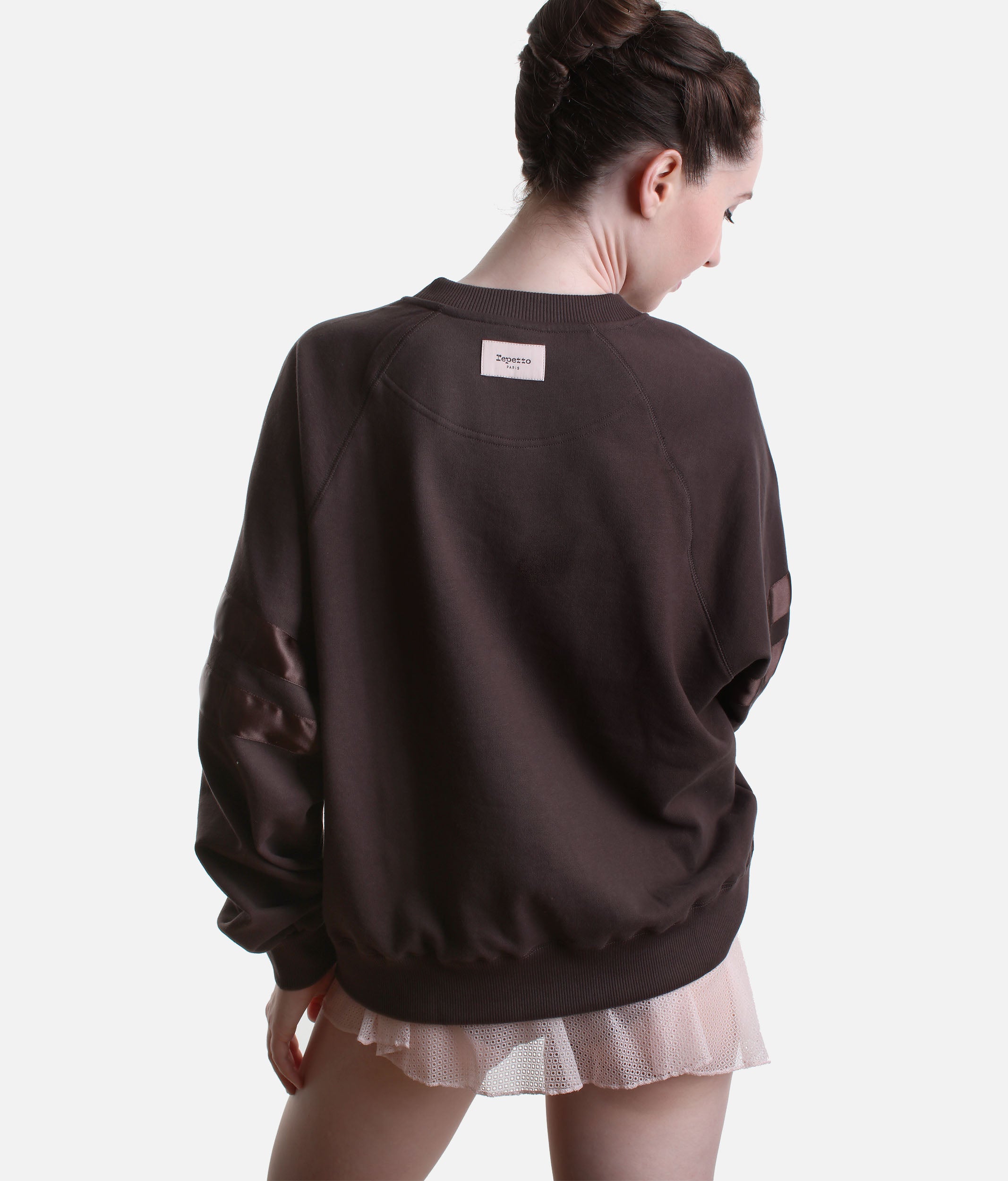 Oversized Sweatshirt with Satin Ribbon Detailing - S0573
