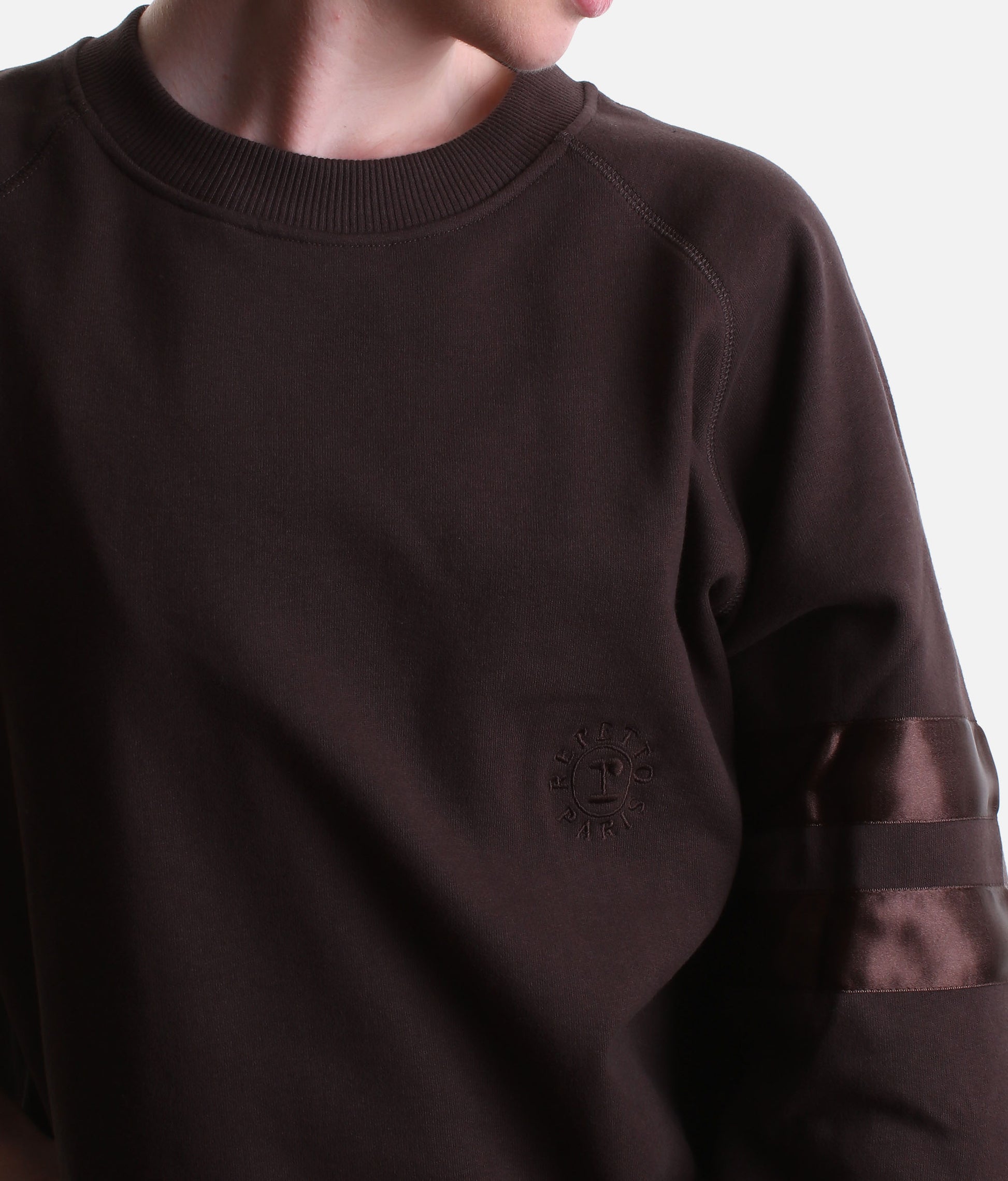 Oversized Sweatshirt with Satin Ribbon Detailing - S0573