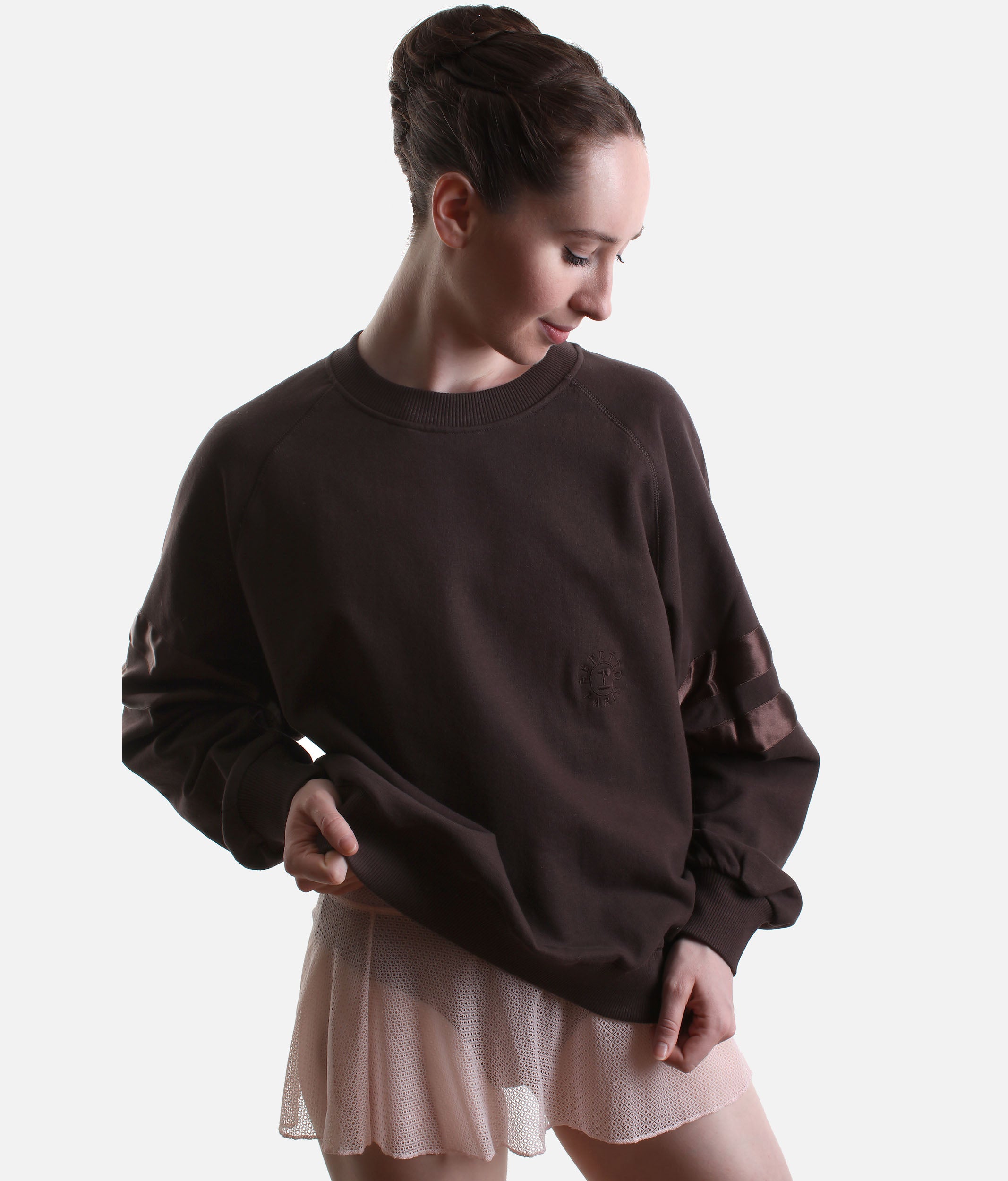 Oversized Sweatshirt with Satin Ribbon Detailing - S0573