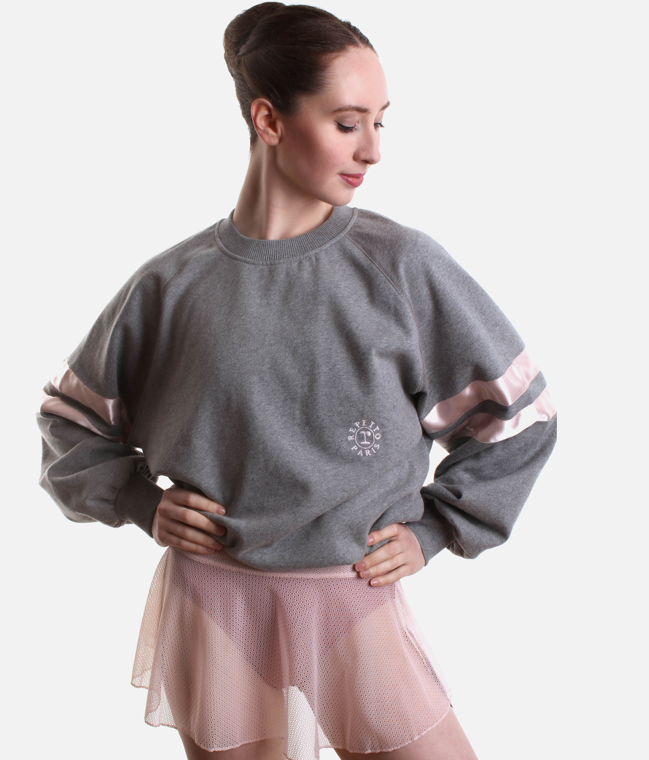 Oversized Sweatshirt with Satin Ribbon Detailing - S0573