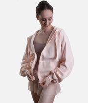 Zip-Up Hoodie, Satin Ribbon Inspired Ballet Warm-Up - S0700