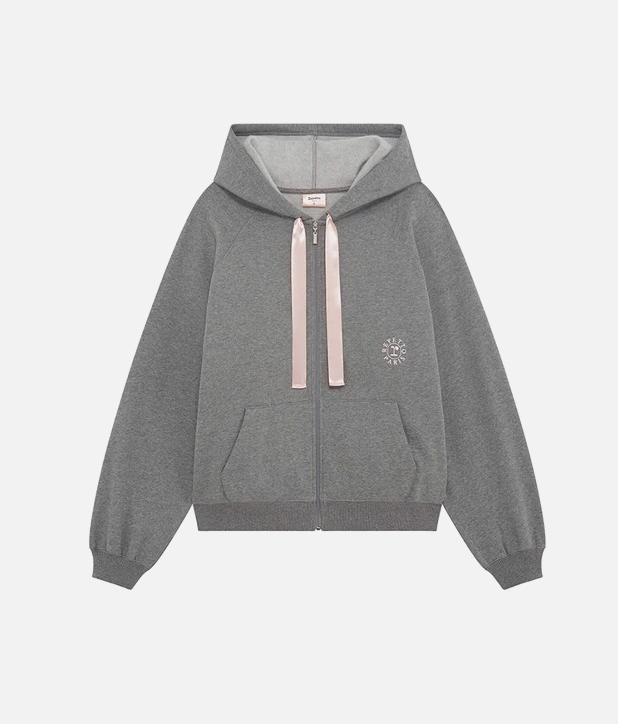 Zip-Up Hoodie, Satin Ribbon Inspired Ballet Warm-Up - S0700