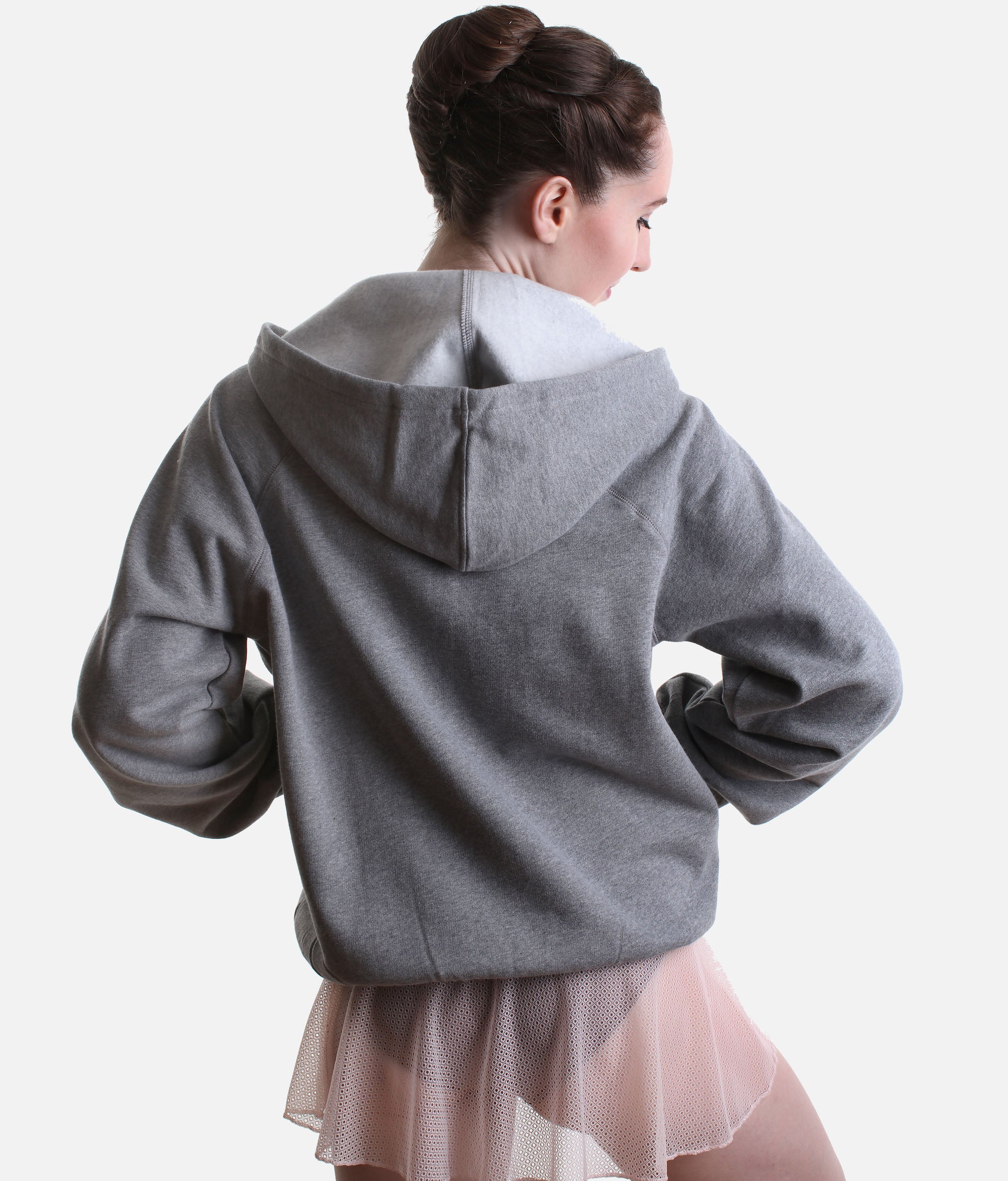 Zip-Up Hoodie, Satin Ribbon Inspired Ballet Warm-Up - S0700