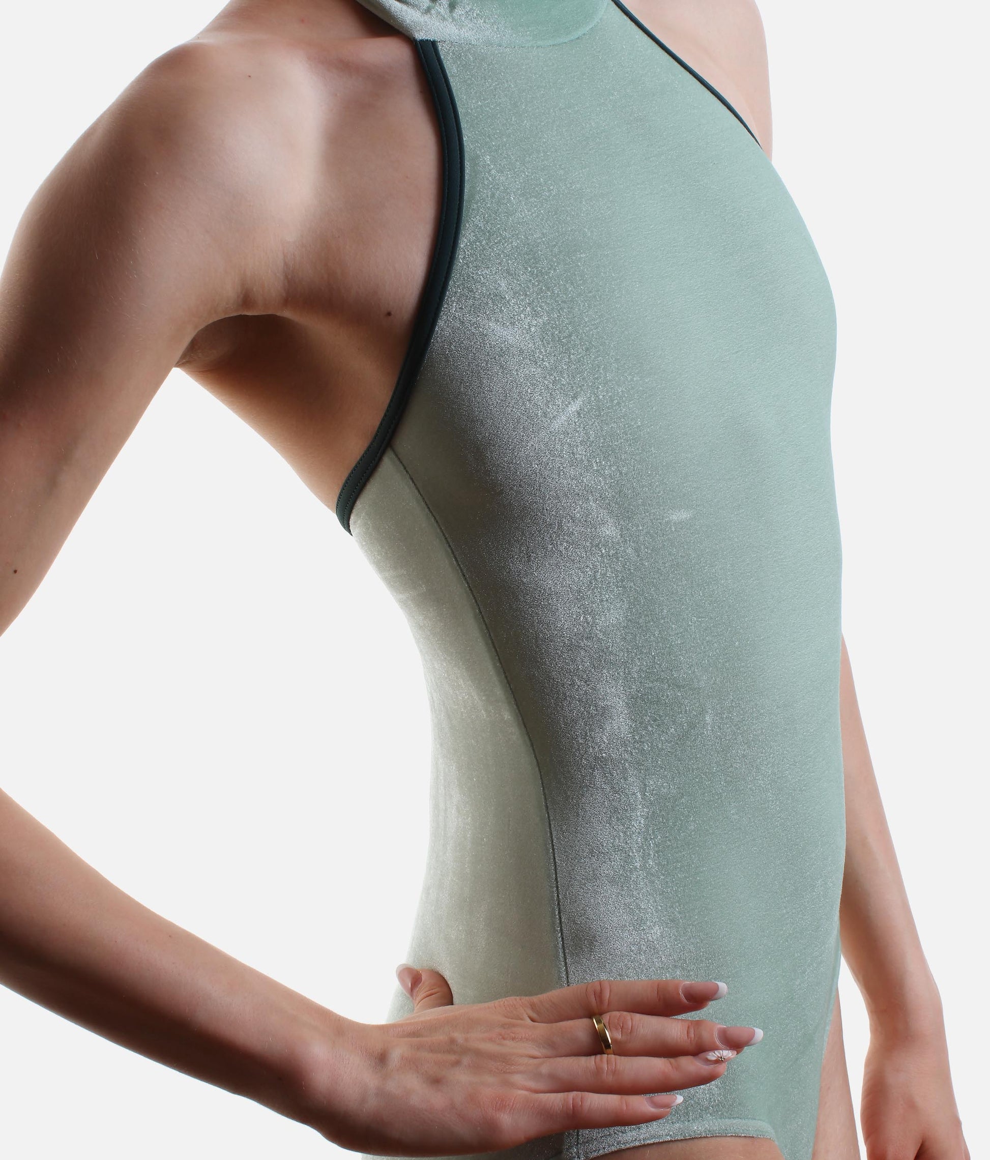 Velvet Ballet Leotard, MEADOW Halter Neck Open Back - SARAH