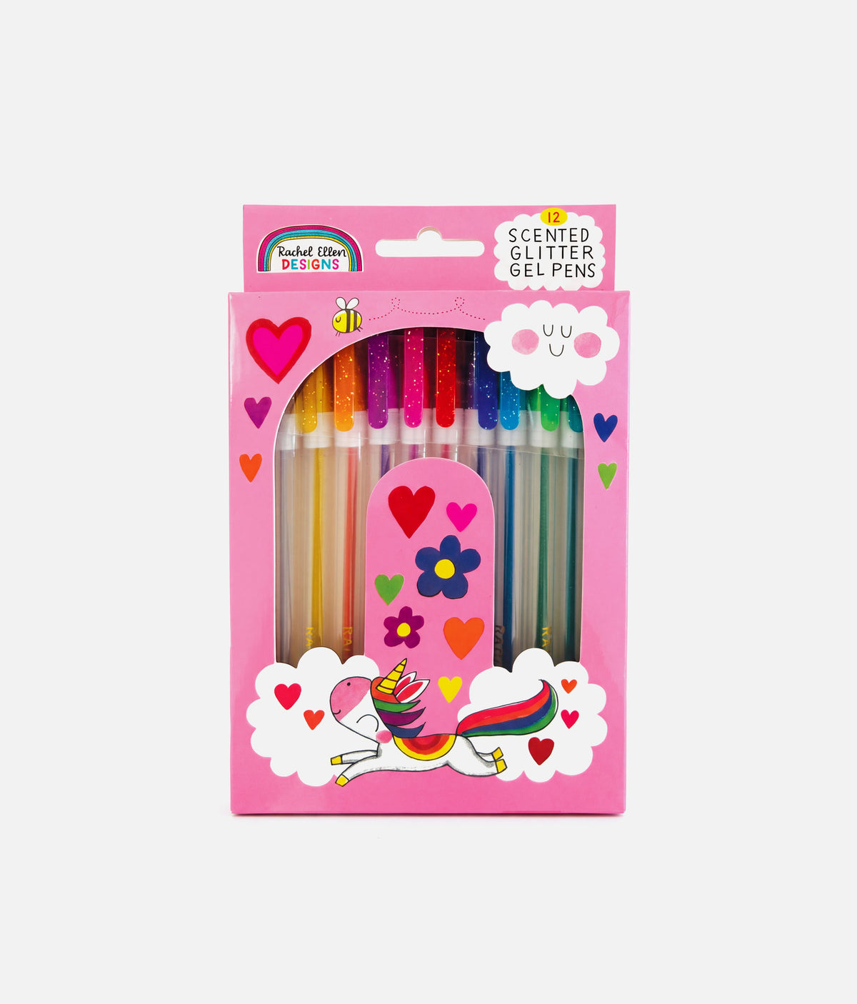 Rachel Ellen Scented Glitter Gel Pens – Unicorn & Rainbow Set of 12