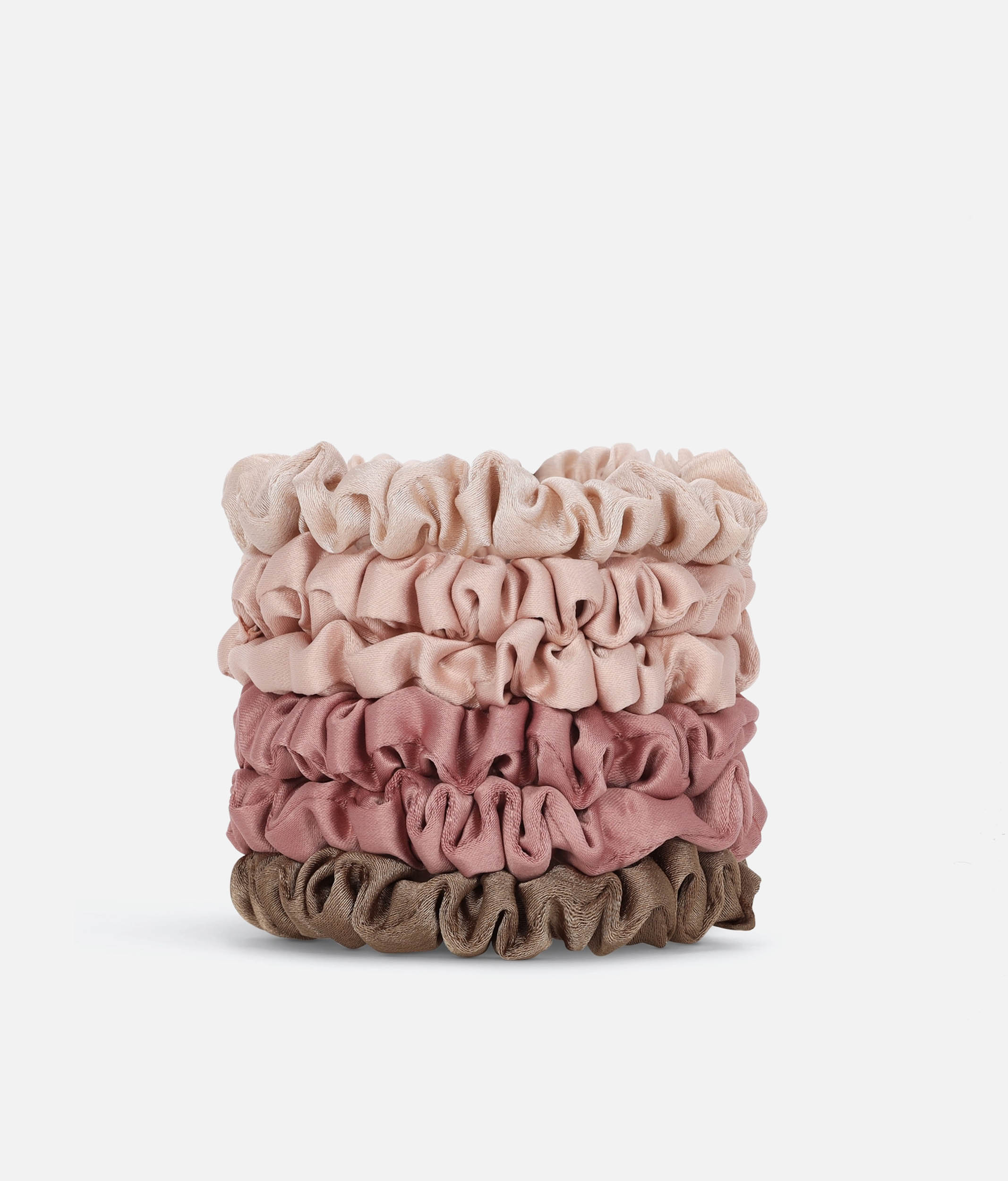 Ultra Petite Satin Scrunchies - 6 Neutral Shades