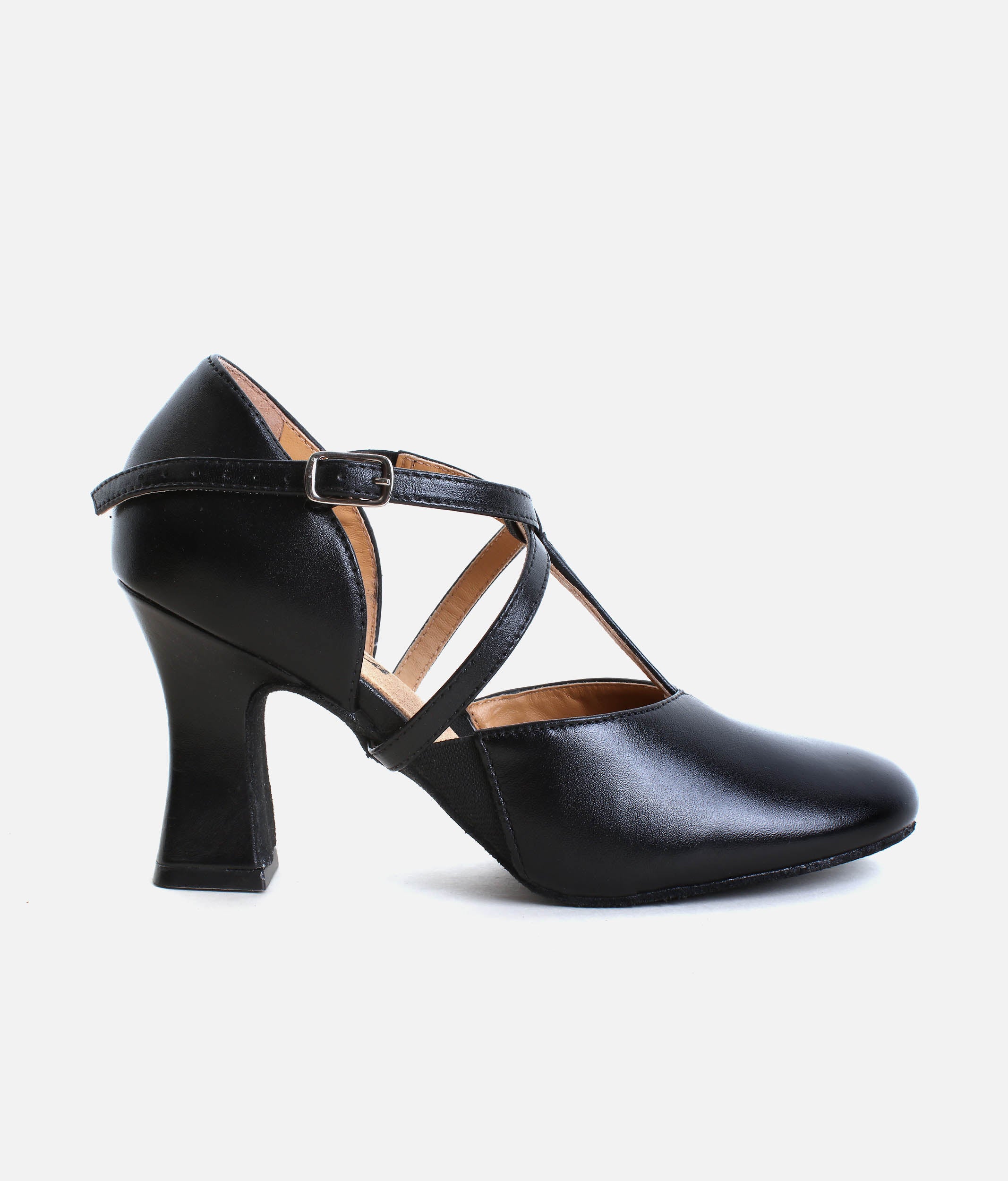 SD153 - High-Stability X-Strap Leather Character Shoes, Reinforced Heel