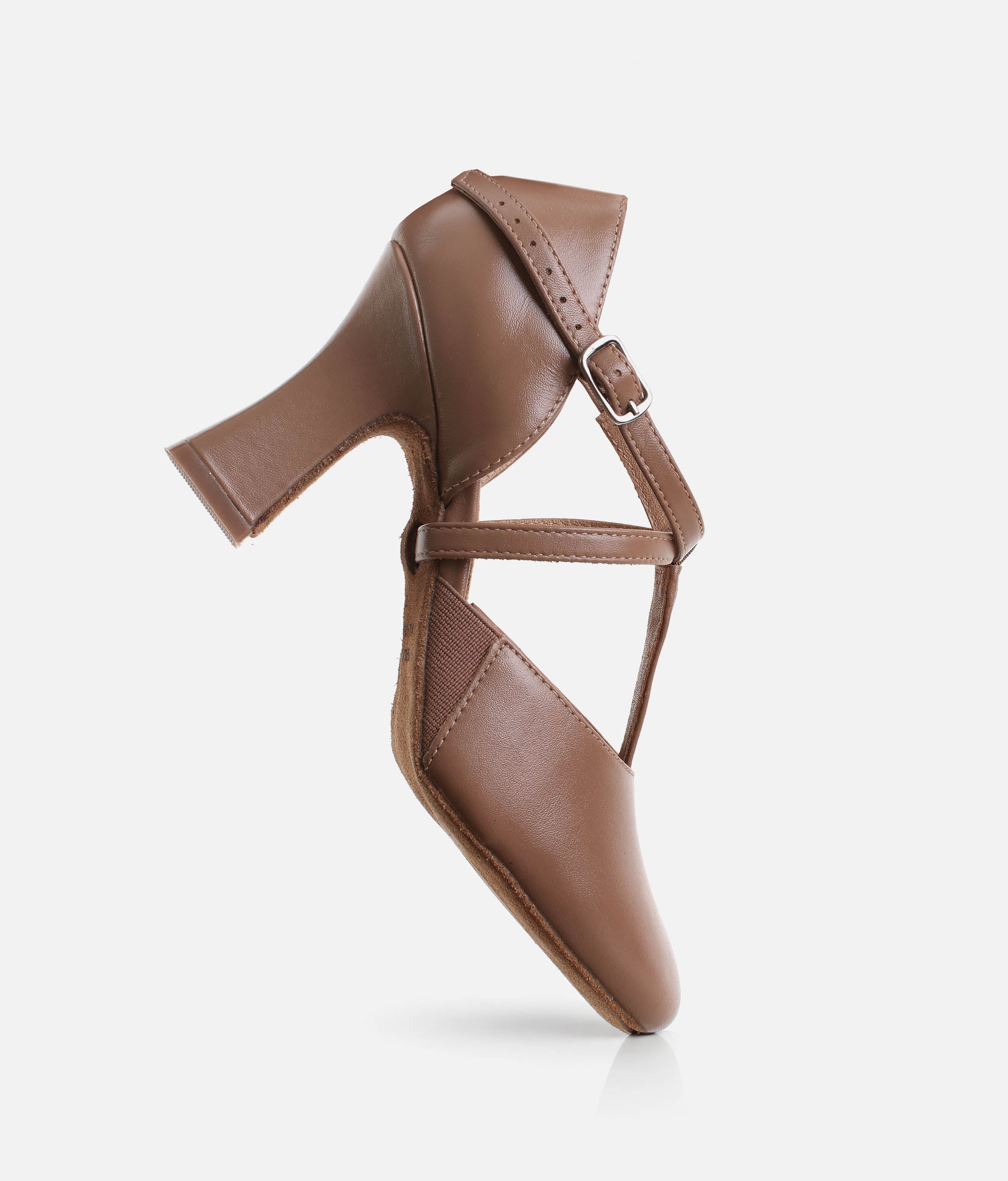SD153 - High-Stability X-Strap Leather Character Shoes, Reinforced Heel