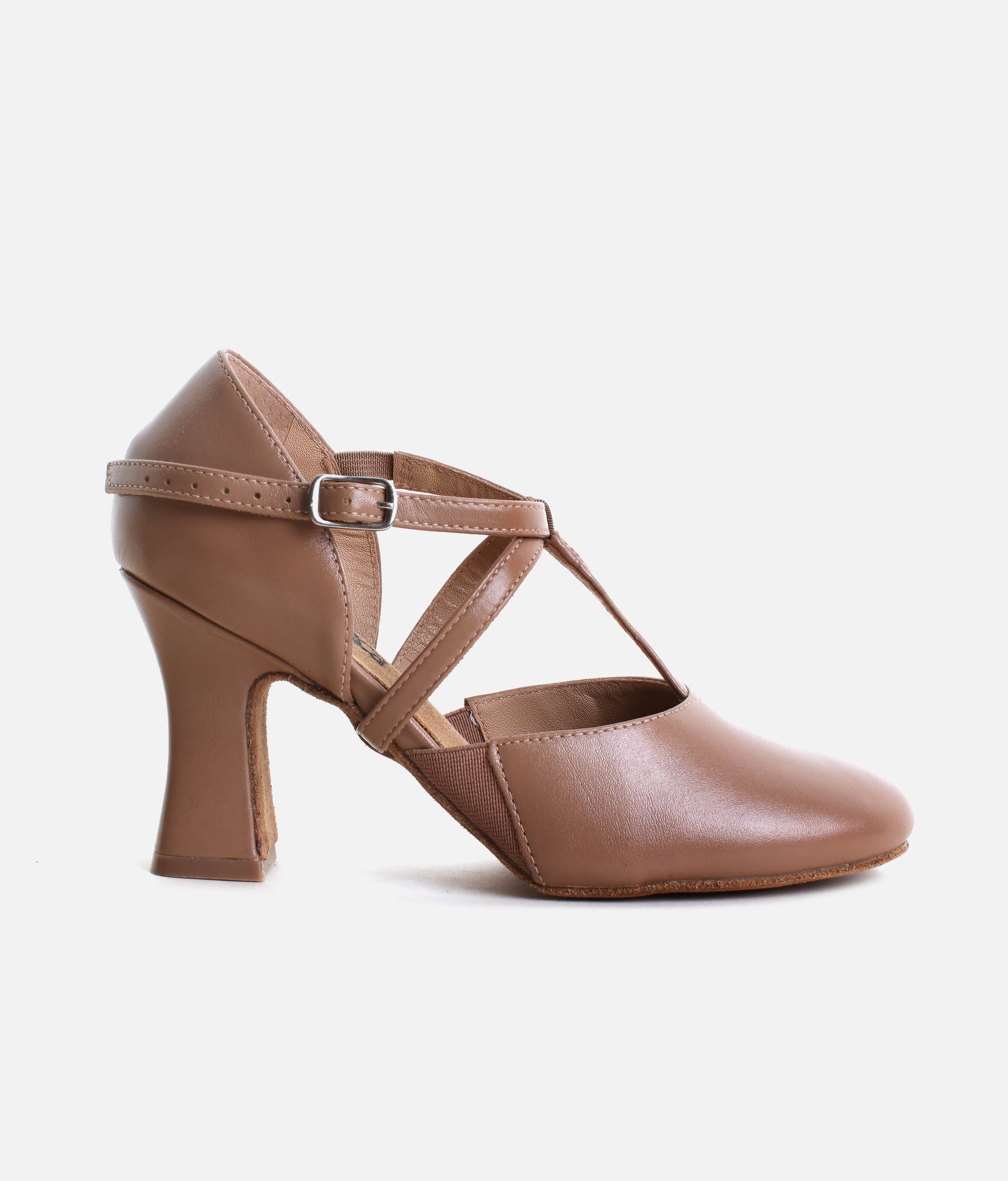 SD153 - High-Stability X-Strap Leather Character Shoes, Reinforced Heel