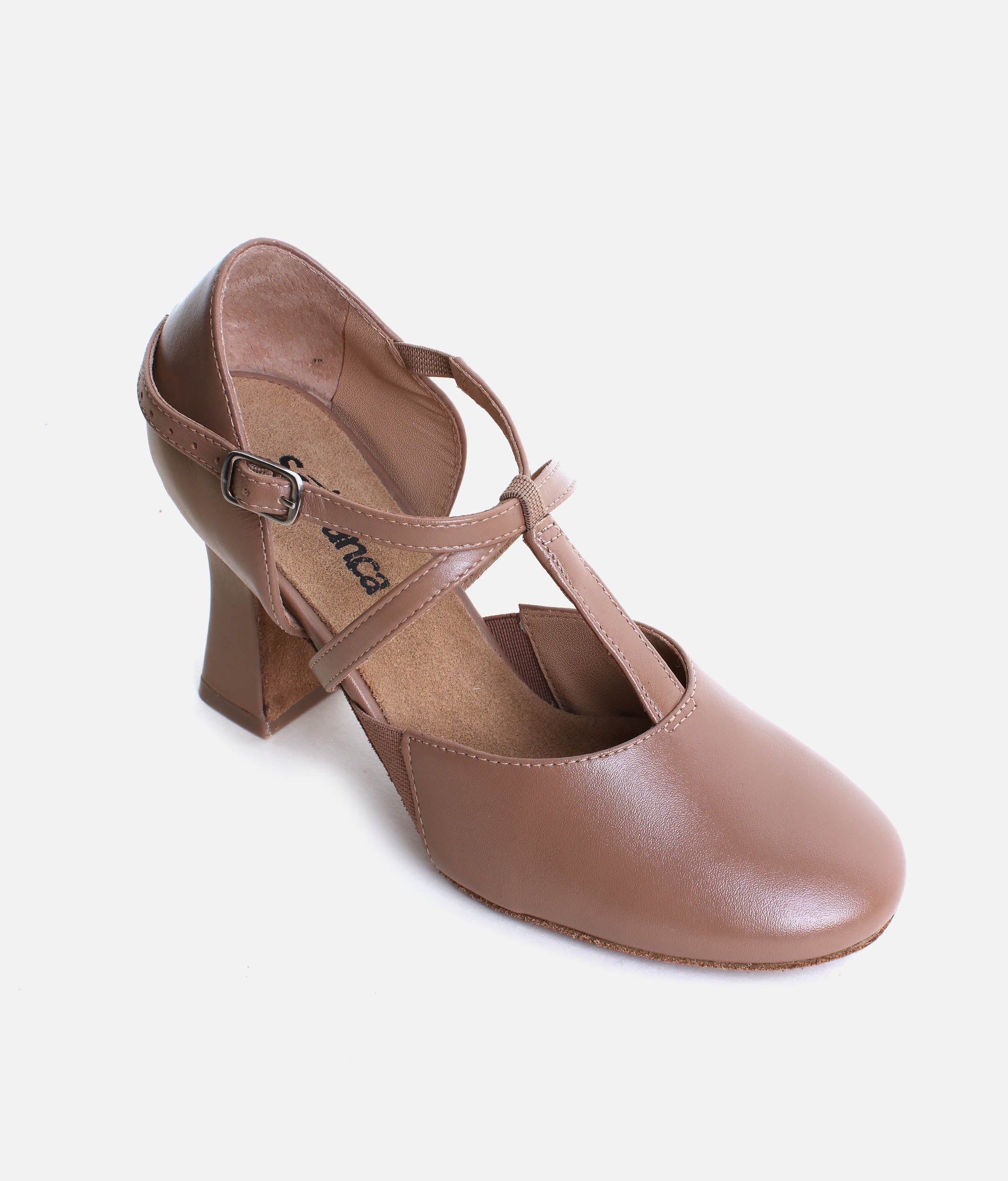 SD153 - High-Stability X-Strap Leather Character Shoes, Reinforced Heel