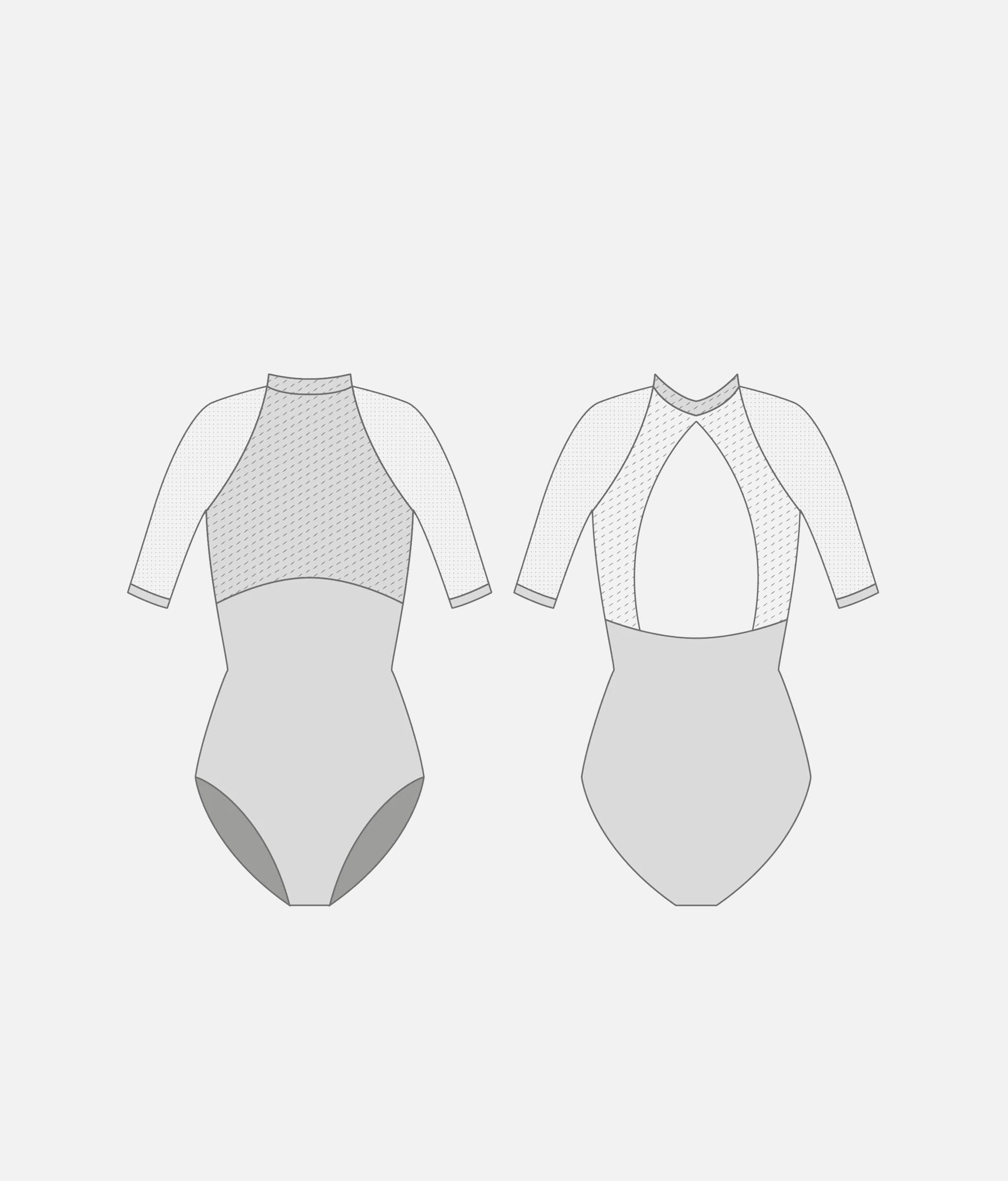 Professional Ballet Leotard with Elegant Open Back - SELENE CL Elisir