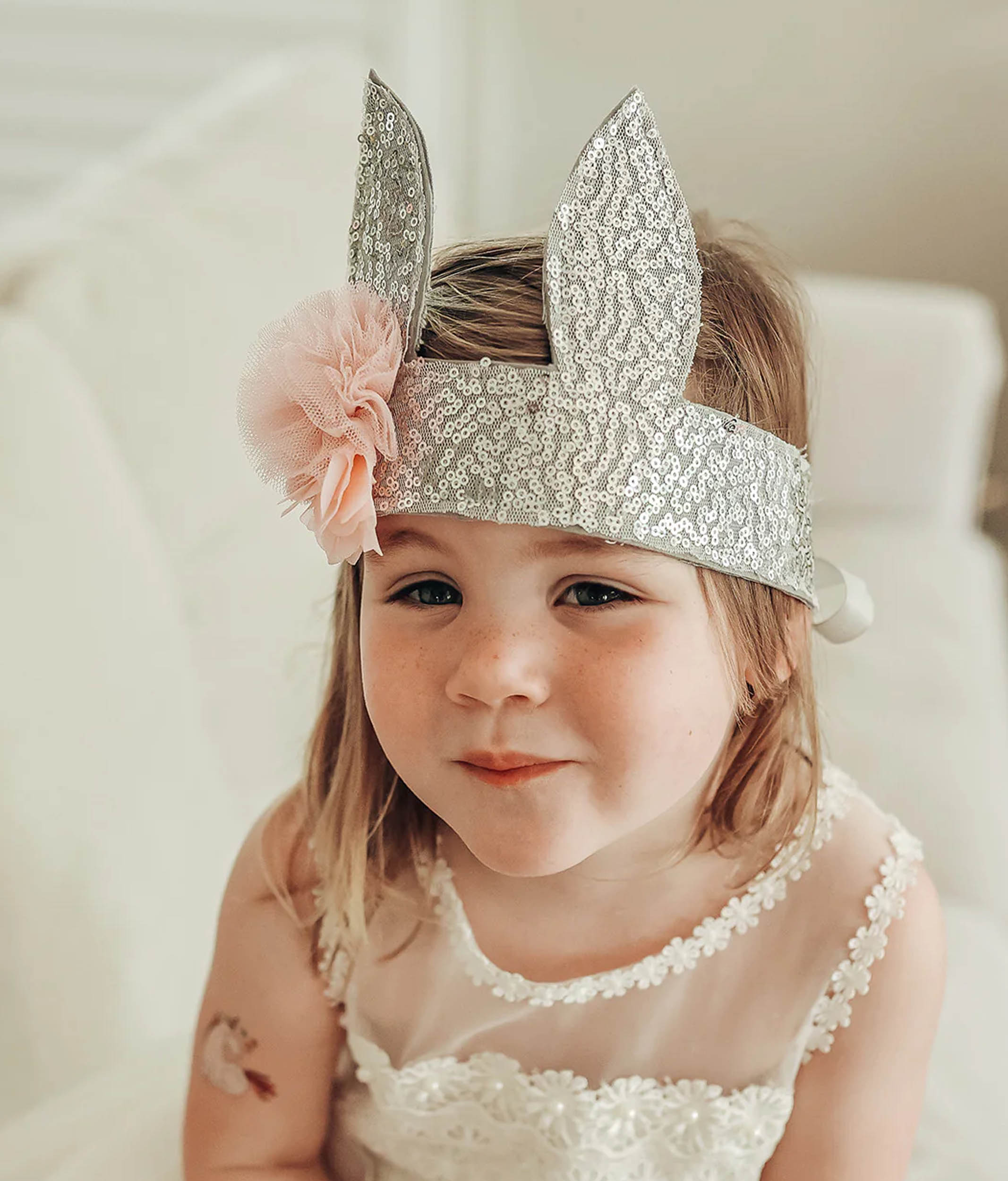 Magical Sequins Hair Accessory for Tiny Ballerinas - BUNNY EARS CROWN