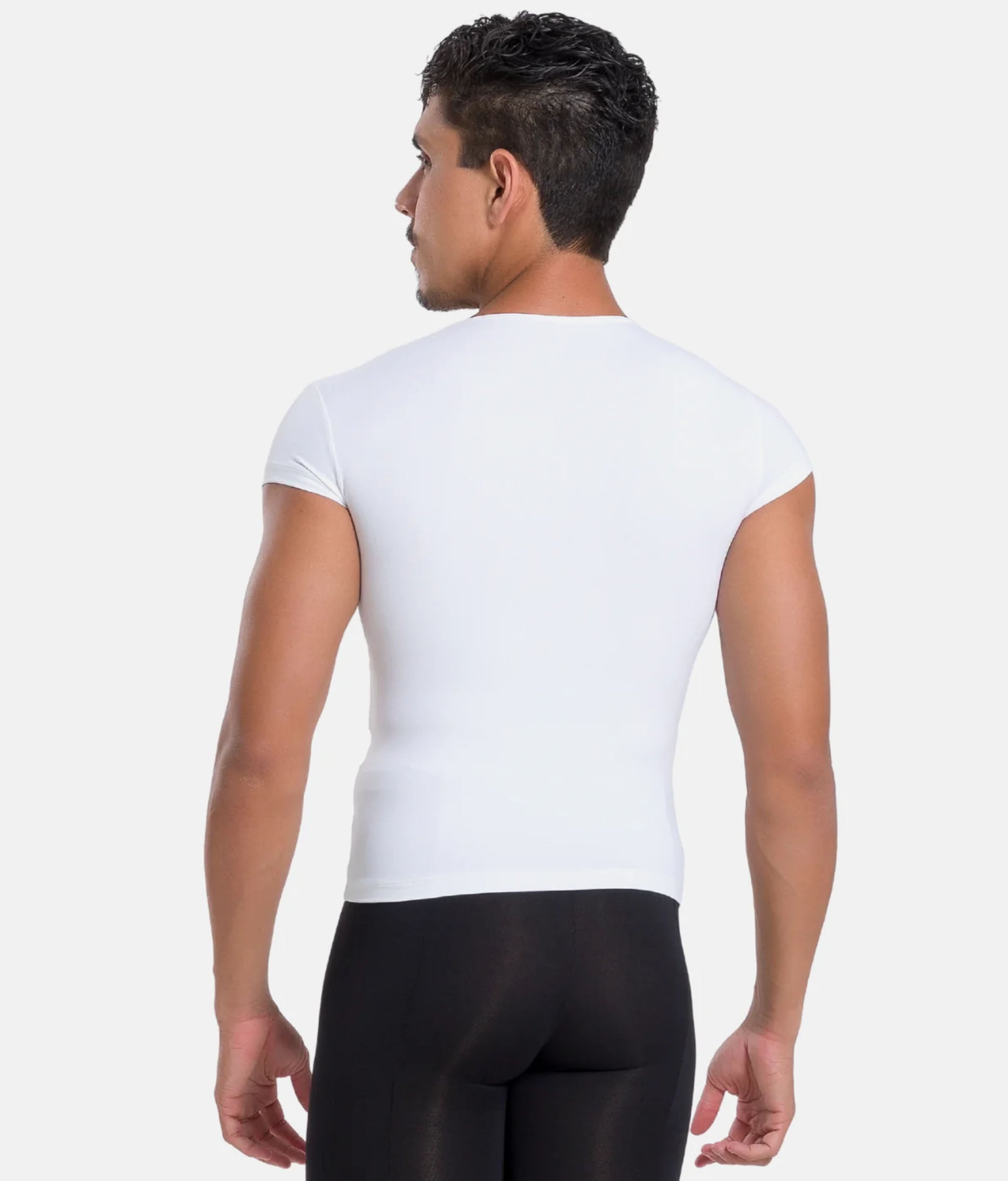 Men’s Ballet Top, White, Crew-Neck - SL111 Franco