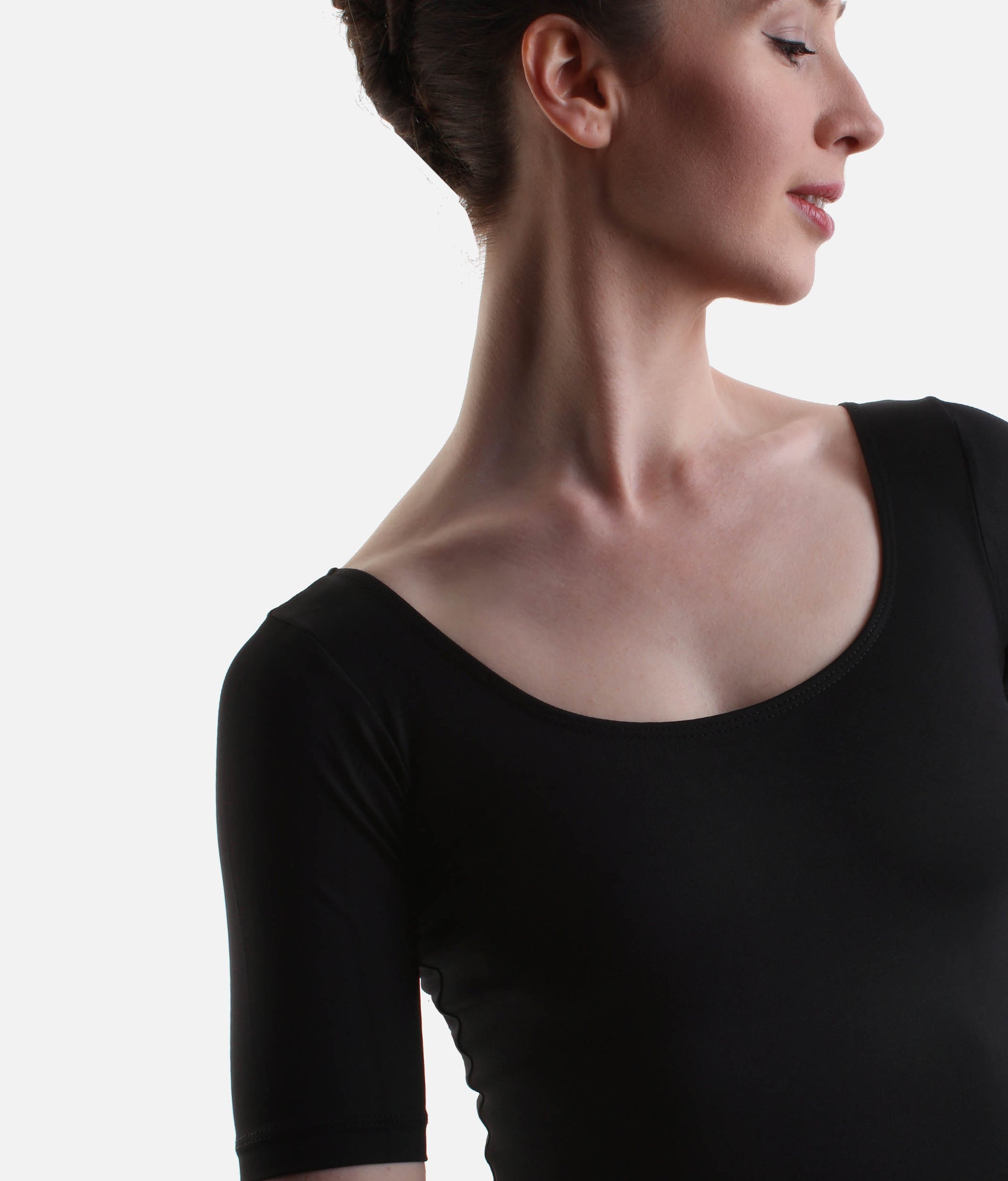 SL27 - Classic Round Neck Leotard, Short Sleeve Dance Essential