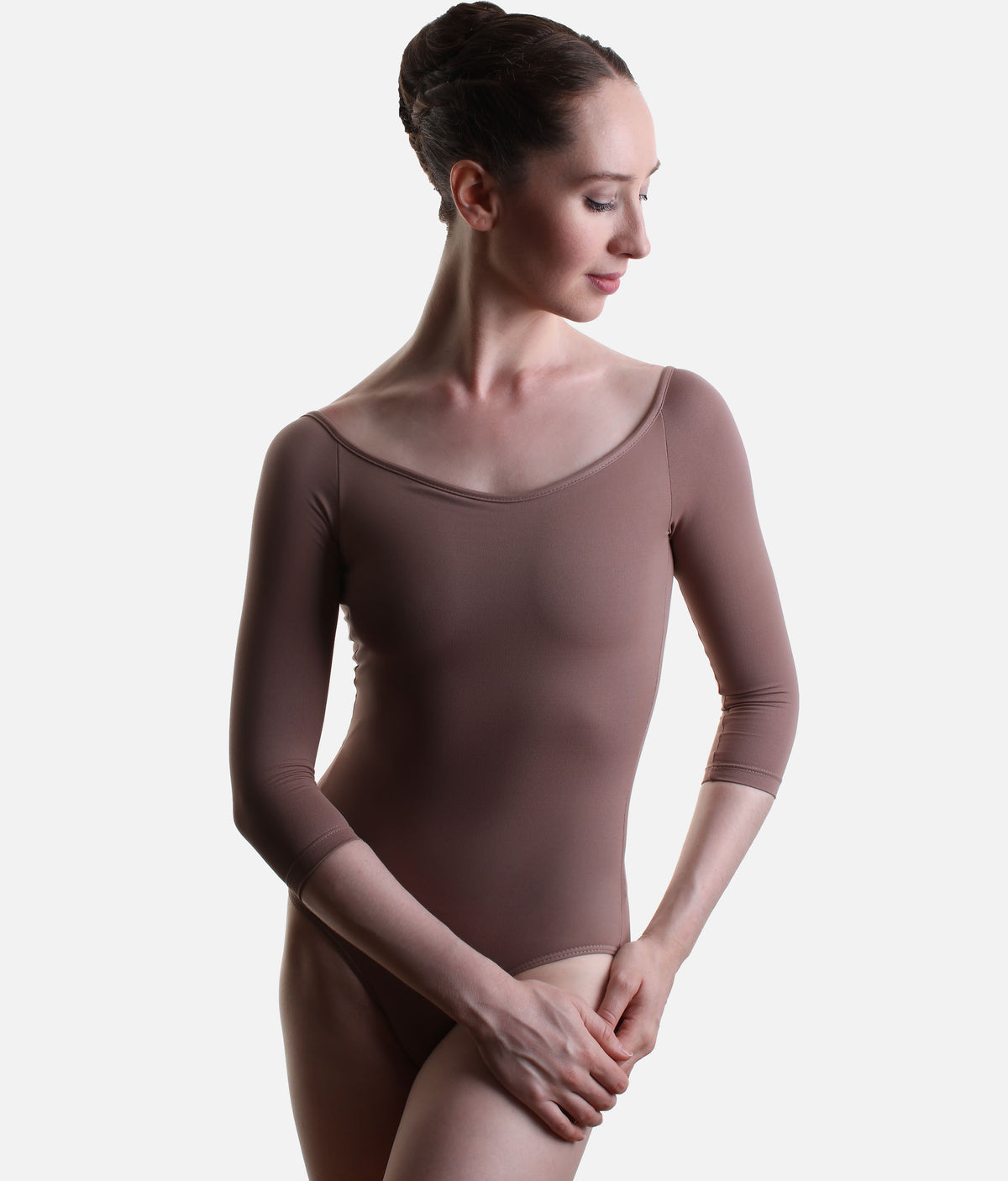 So Danca LS69 Luciana Sagioro – Three-Quarter Sleeve Ballet Leotard in Nut