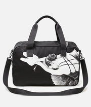 BG568 - Canvas Holdall, Ballet Print Bag with Zip Closure
