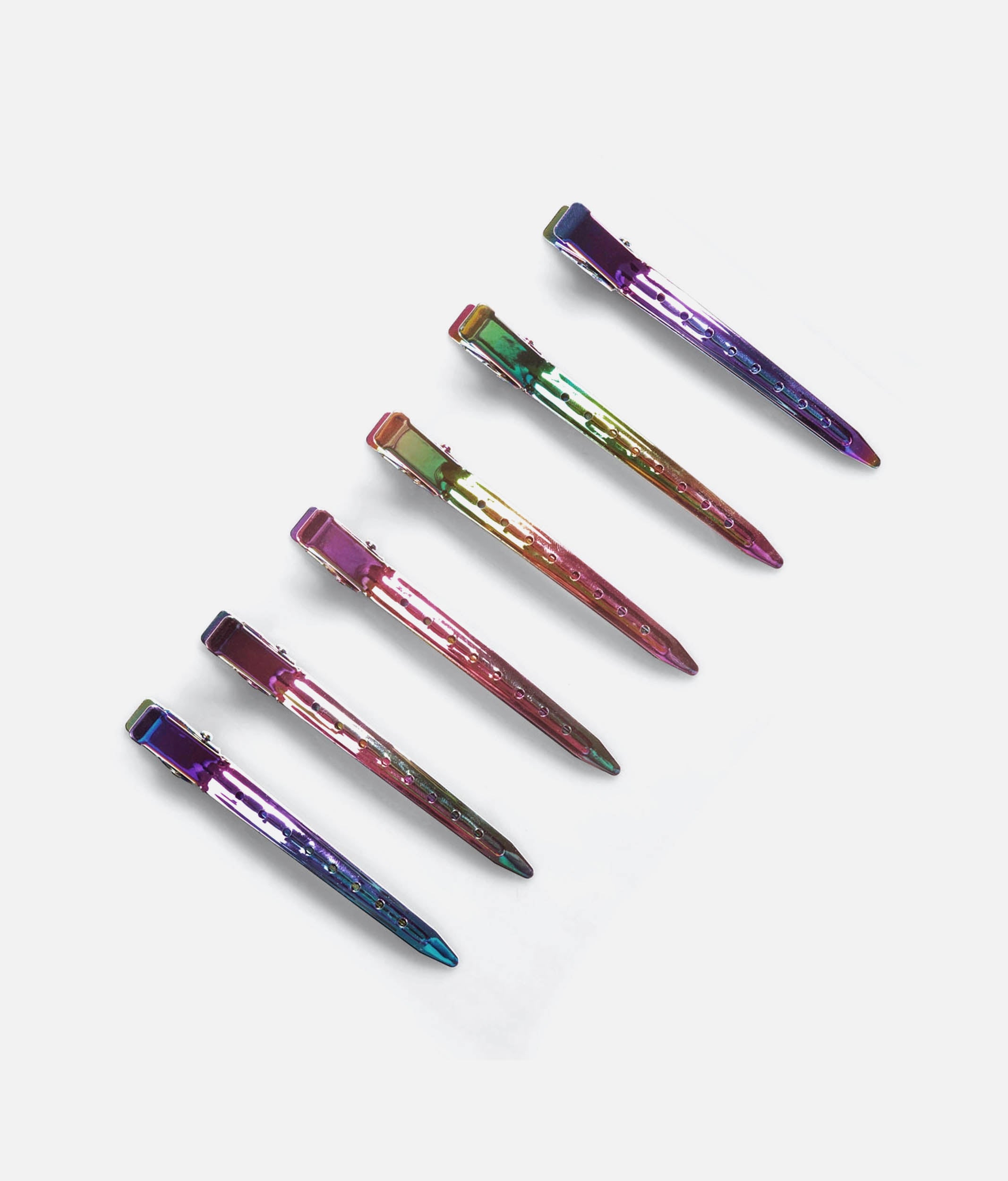 Iridescent Styling Hair Clips - 6-Piece Sectioning Set