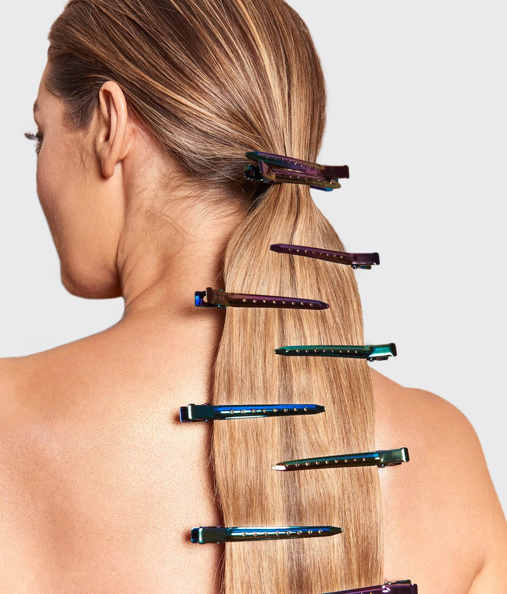 Iridescent Styling Hair Clips - 6-Piece Sectioning Set