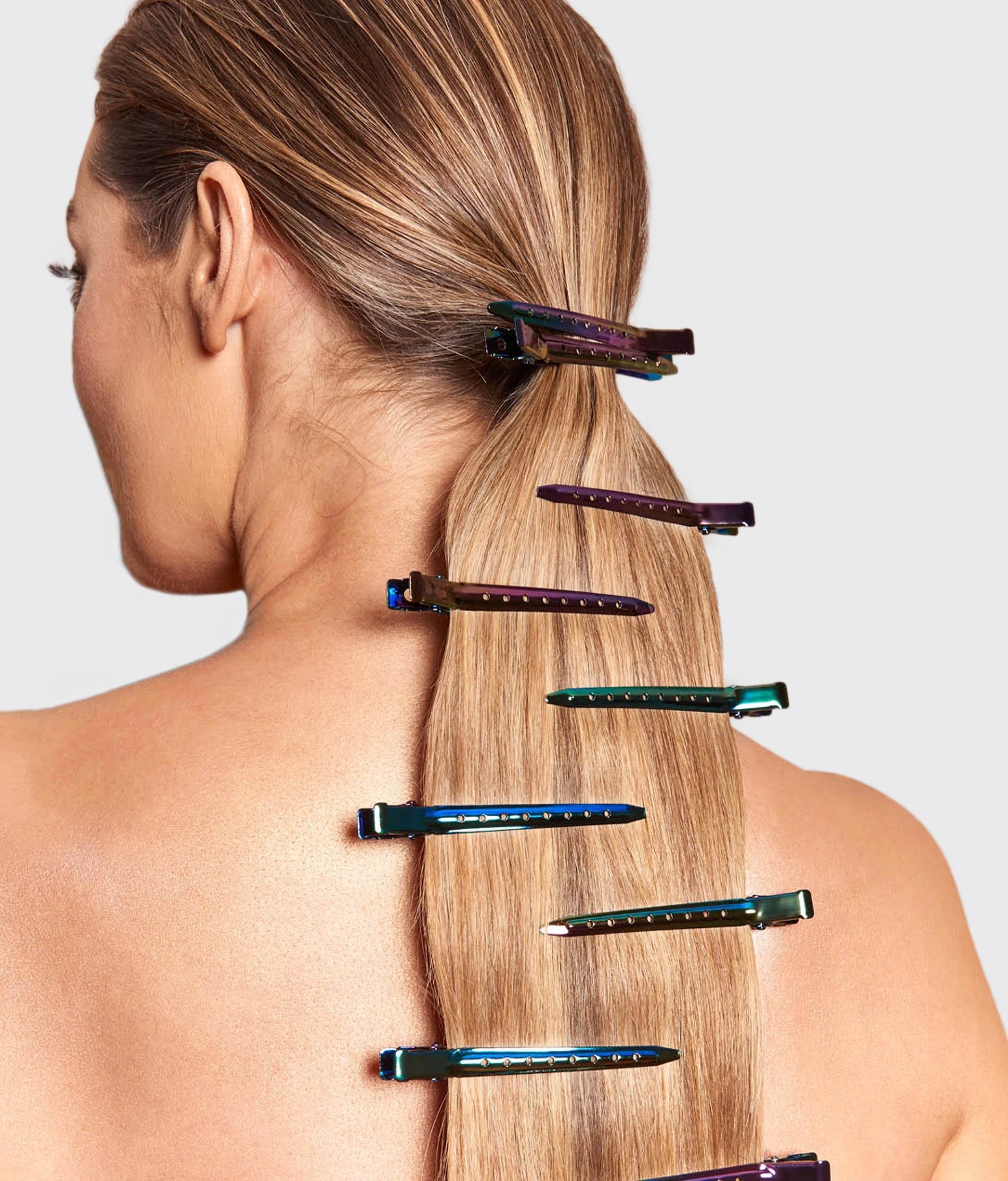 Iridescent Styling Hair Clips - 6-Piece Sectioning Set