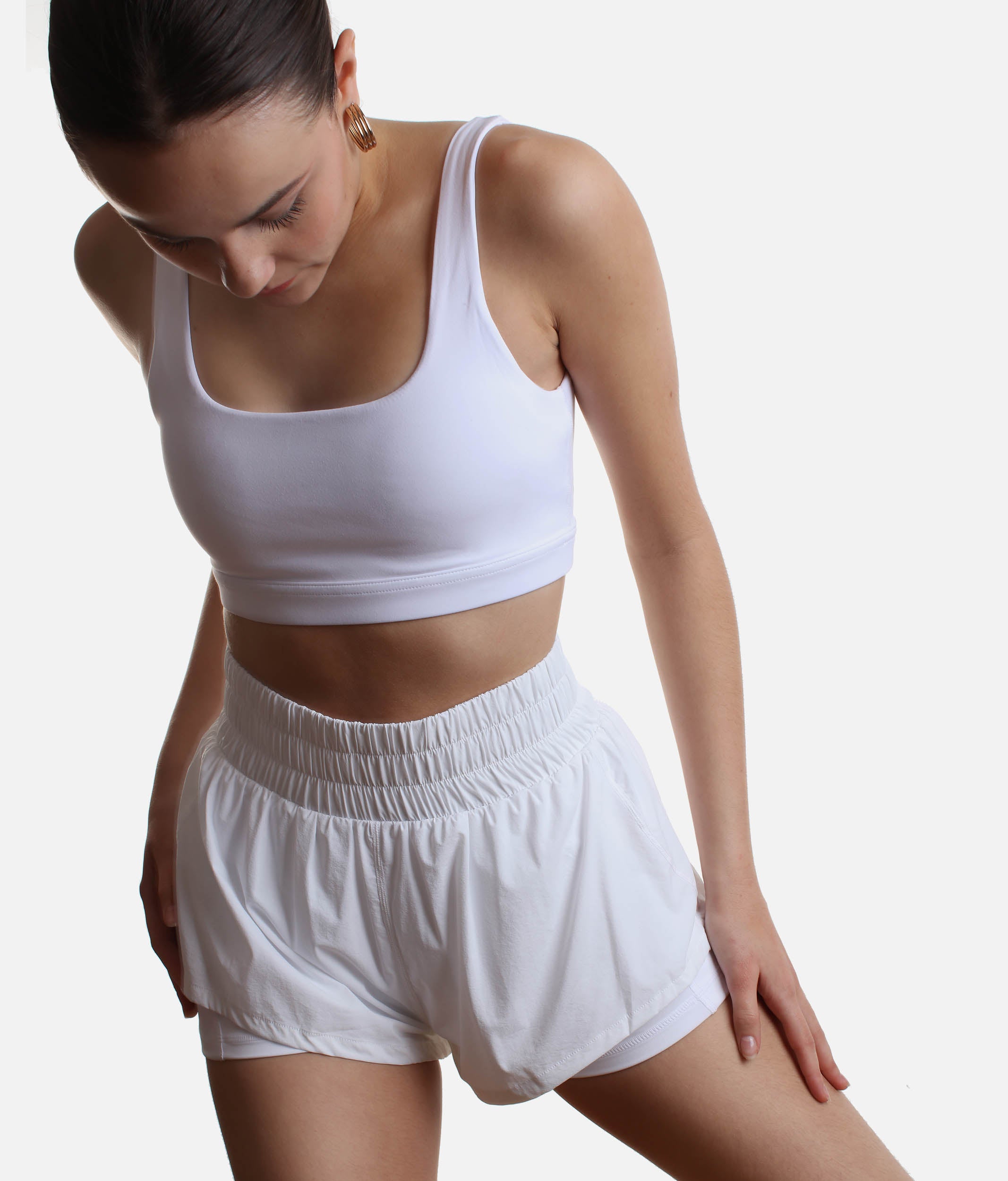 Supershort - White Activewear Essential with Built-In Pockets