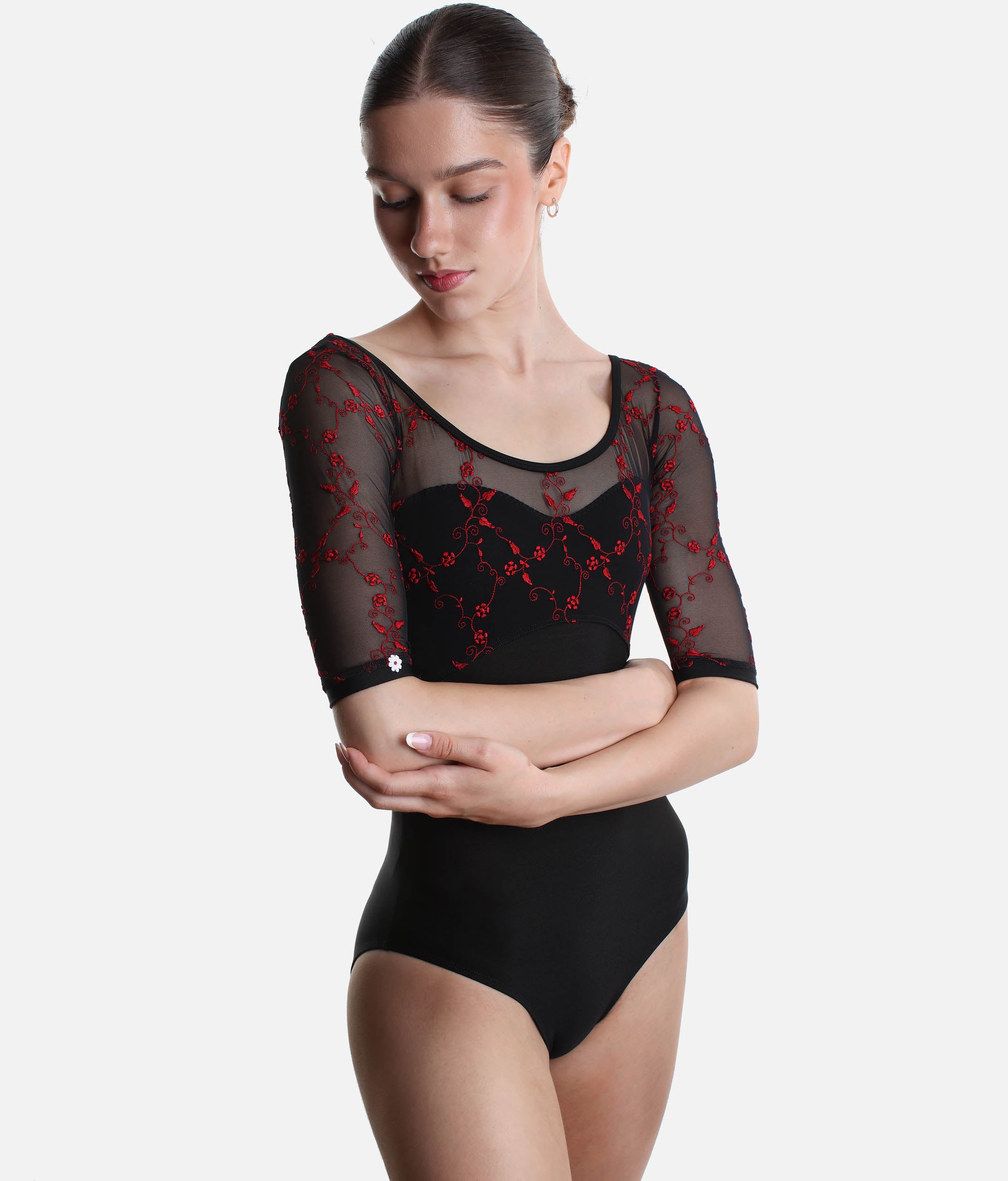 Luxury Embroidered Ballet Leotard, Icons Collection - SVETLANA DI Nero