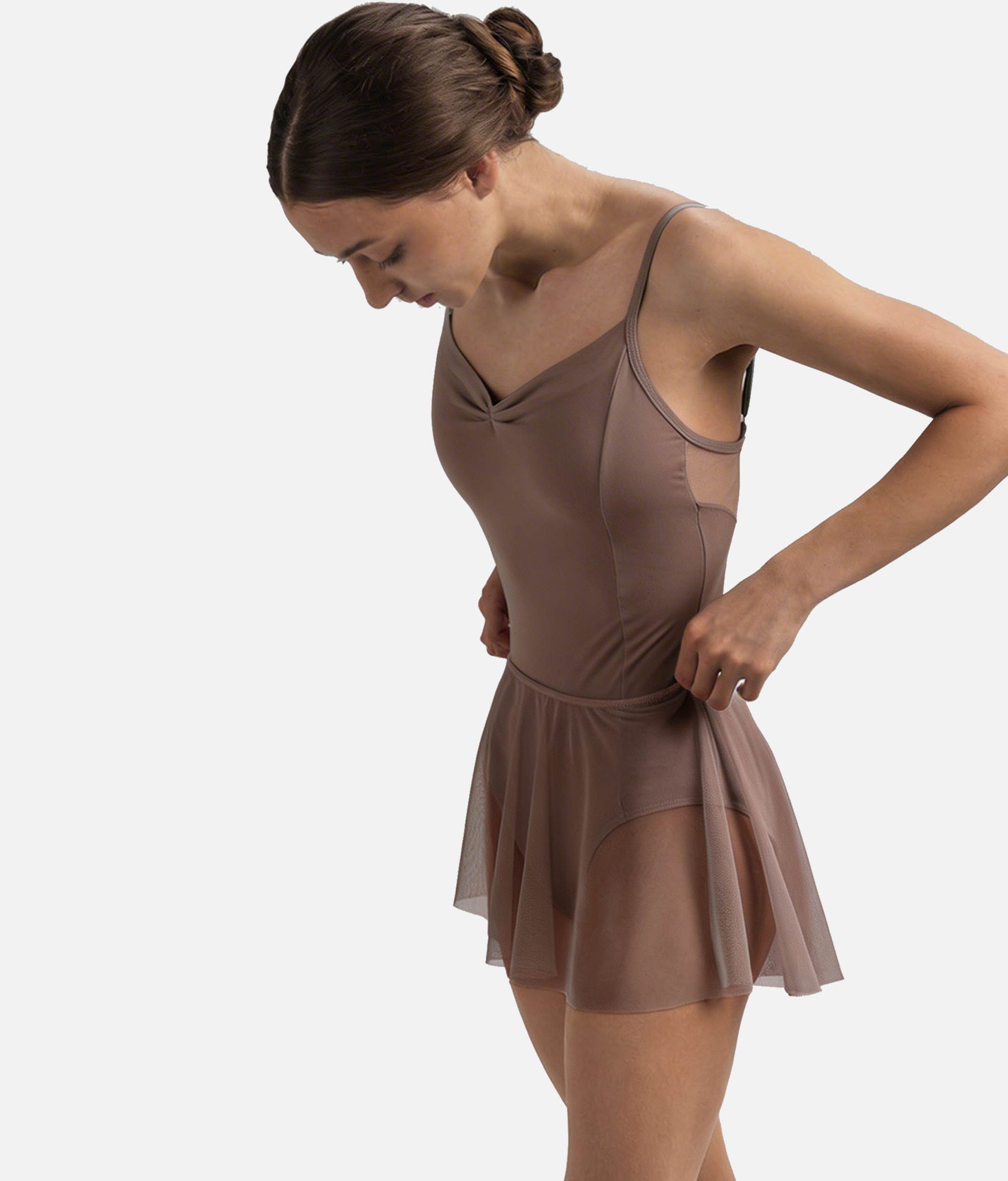 Flowy Pull-On Dance Skirt with Elastic Waistband  with Adjustable Length - ECHO