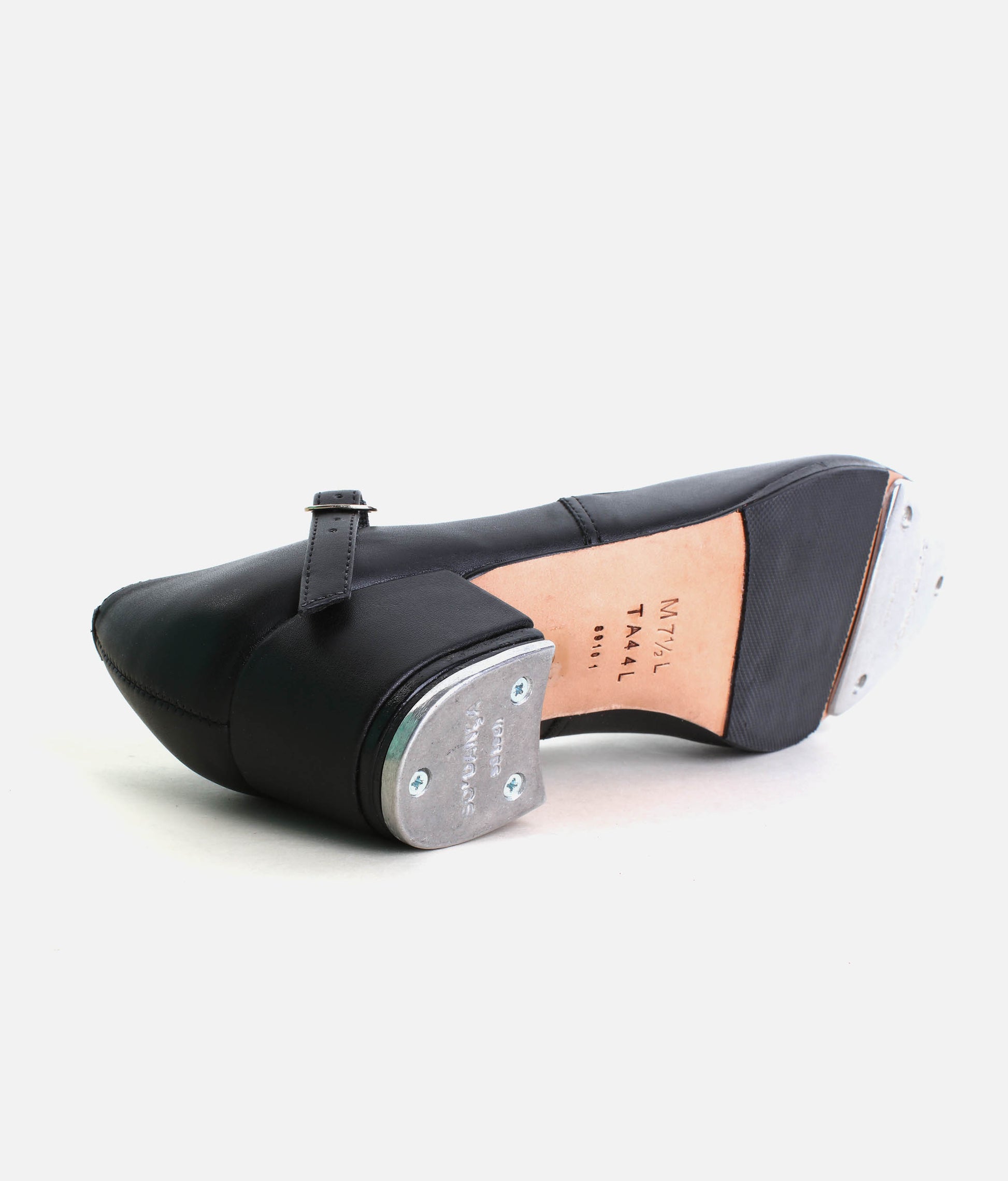 TA44 - Low Heel Tap Shoes, Classic Style with Buckled Strap, Comfort Lining