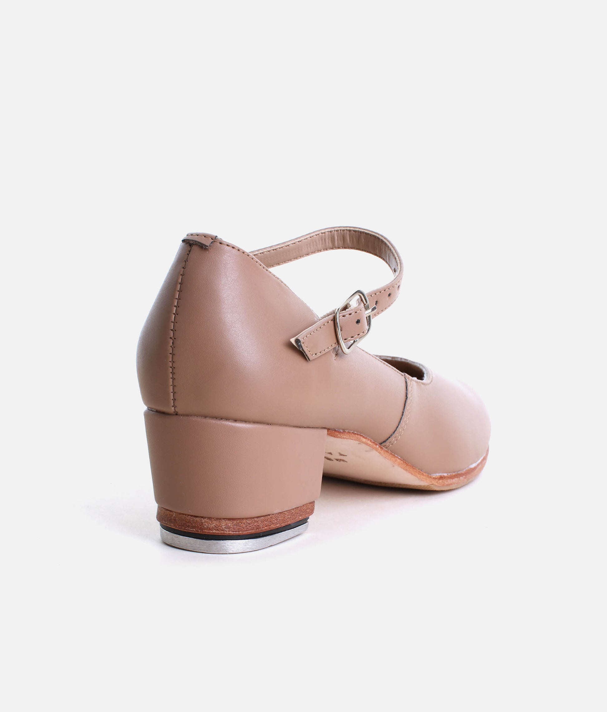 TA44 - Low Heel Tap Shoes, Classic Style with Buckled Strap, Comfort Lining