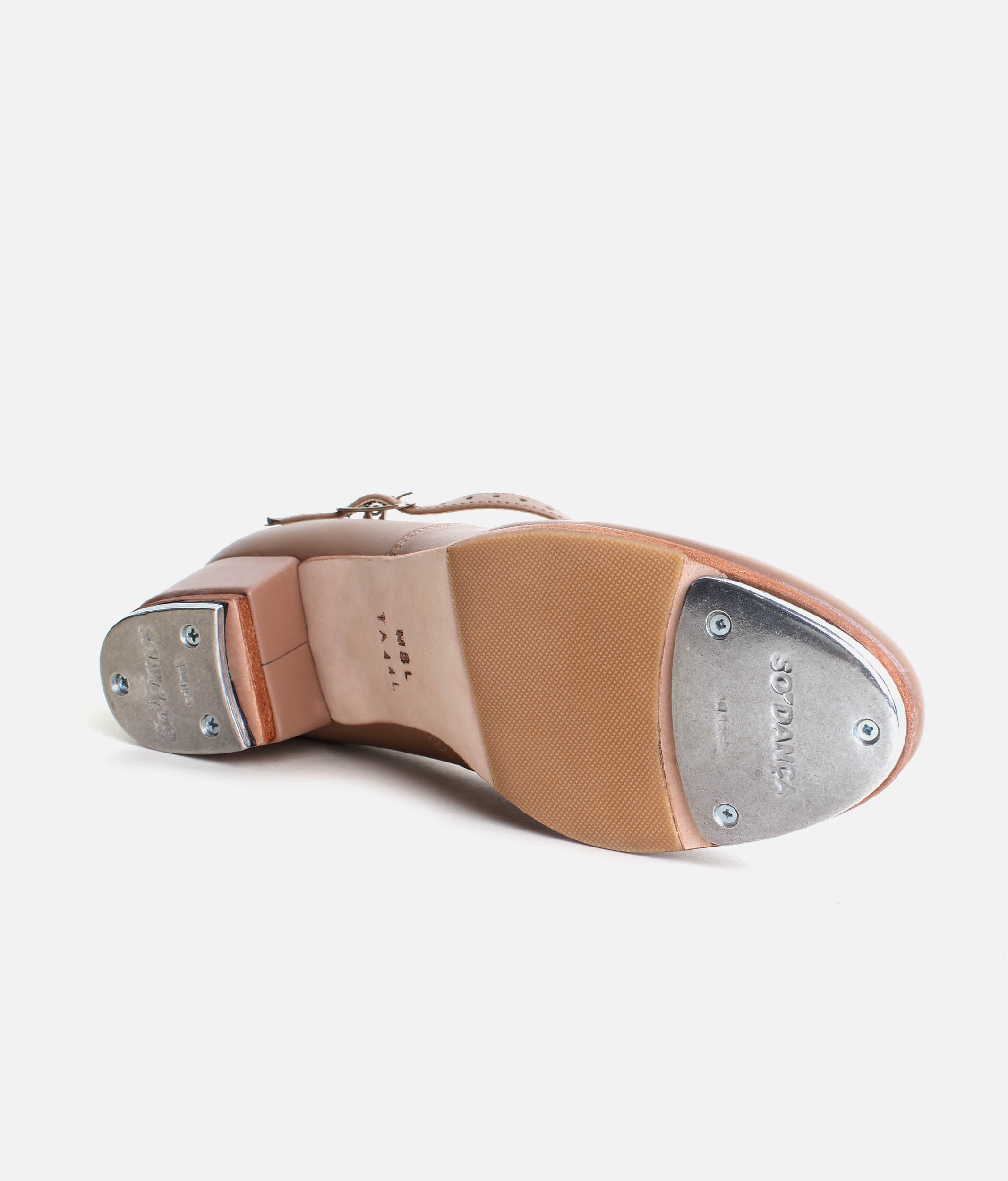 TA44 - Low Heel Tap Shoes, Classic Style with Buckled Strap, Comfort Lining