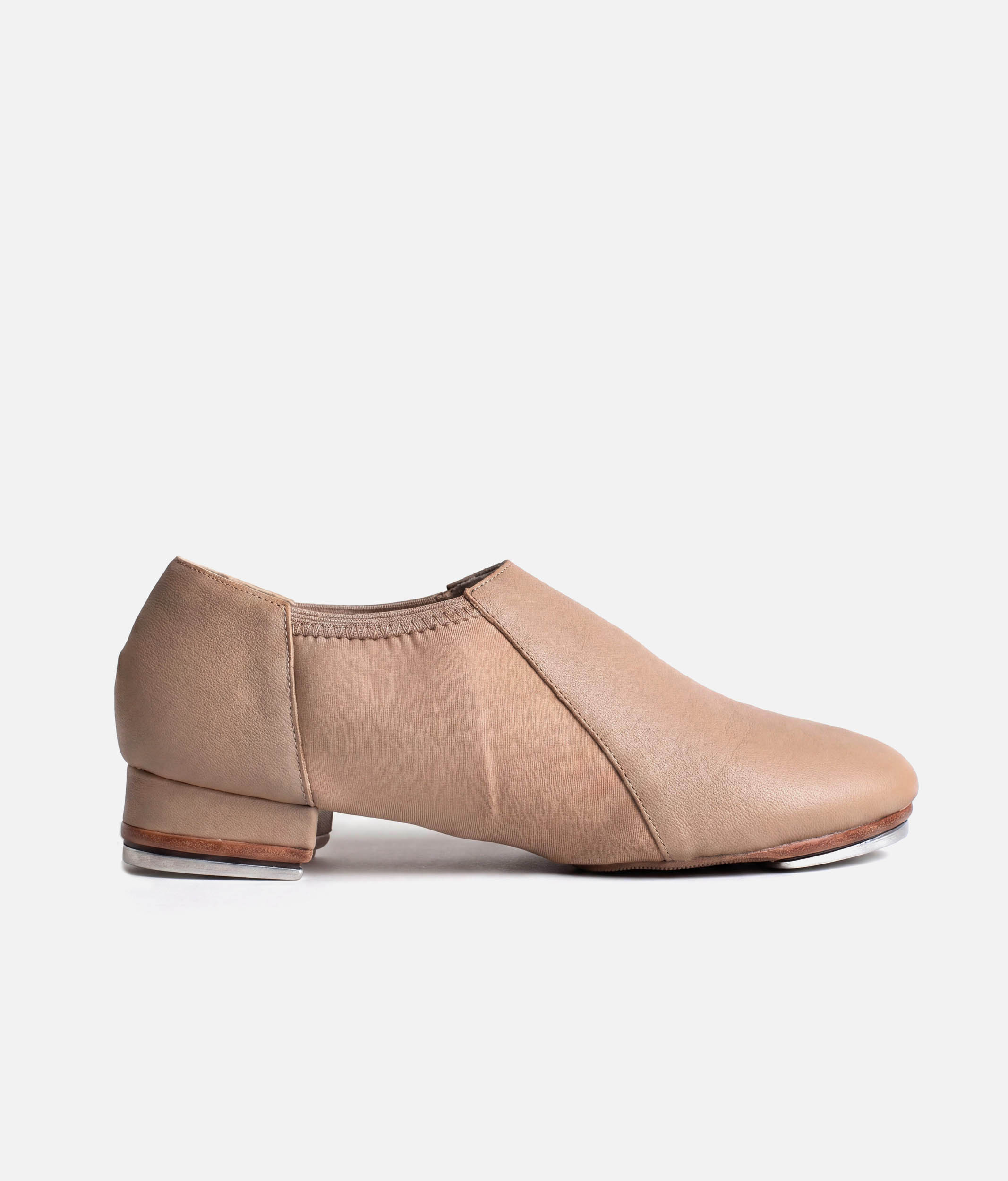TA52 - Ultra-Flexi Tap Dance Shoes, Leather Slip-On with Hard Toe Box