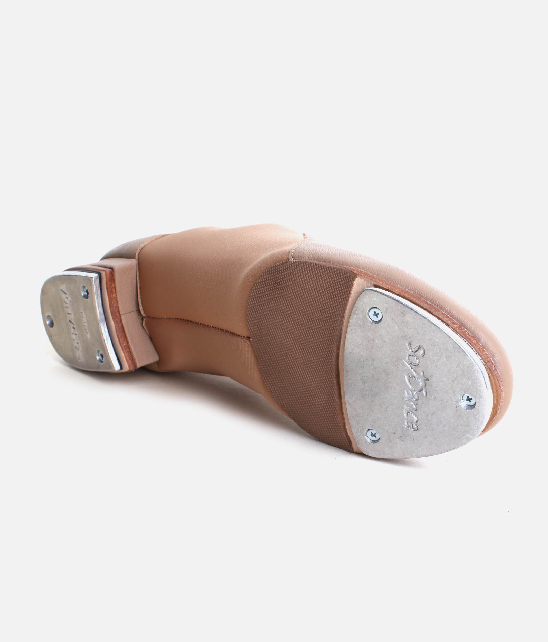 TA52 - Ultra-Flexi Tap Dance Shoes, Leather Slip-On with Hard Toe Box